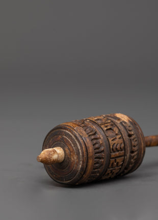 Buffalo Bone Mantra Prayer Wheel | Handcrafted Spinner