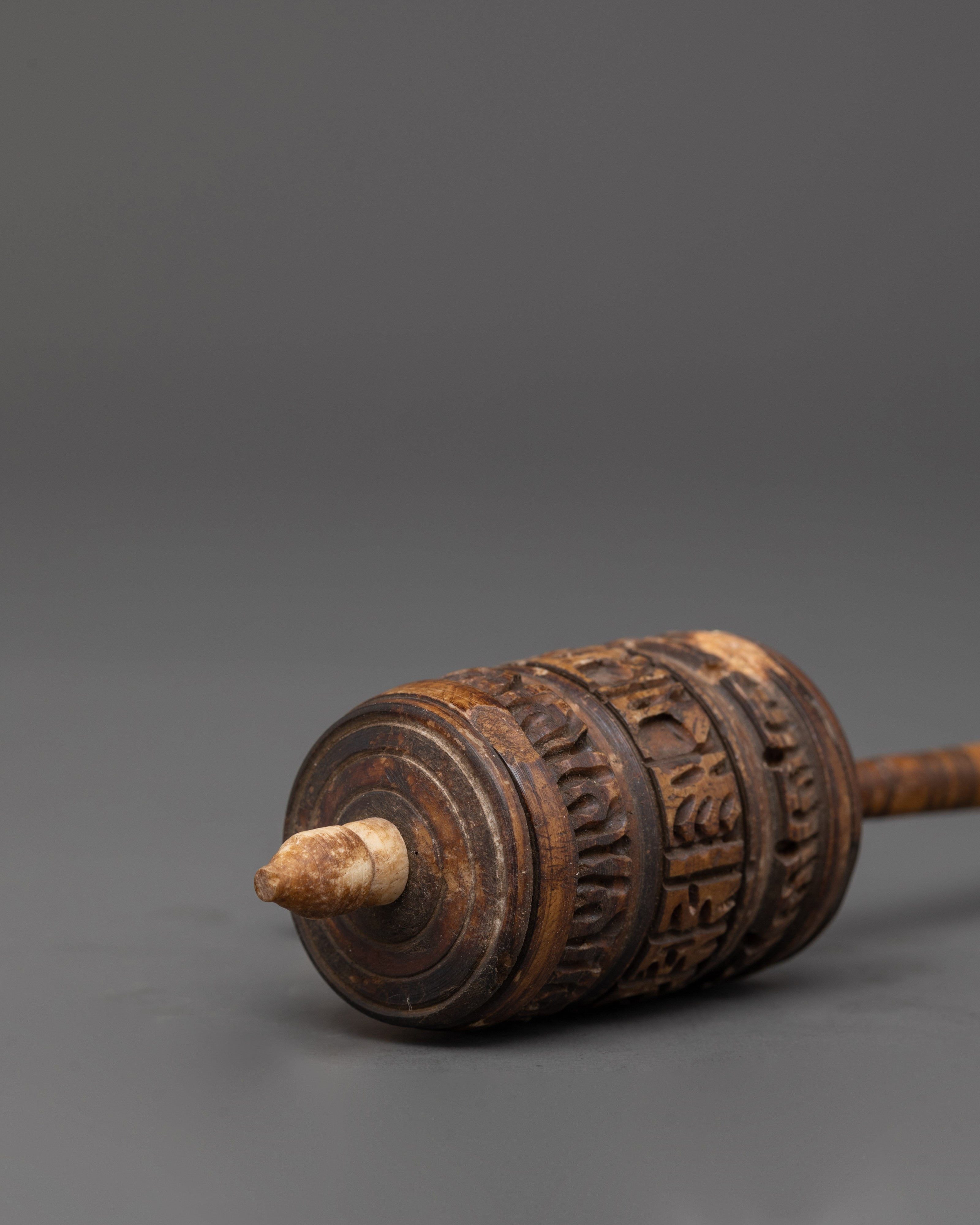 Buffalo Bone Mantra Prayer Wheel | Handcrafted Spinner
