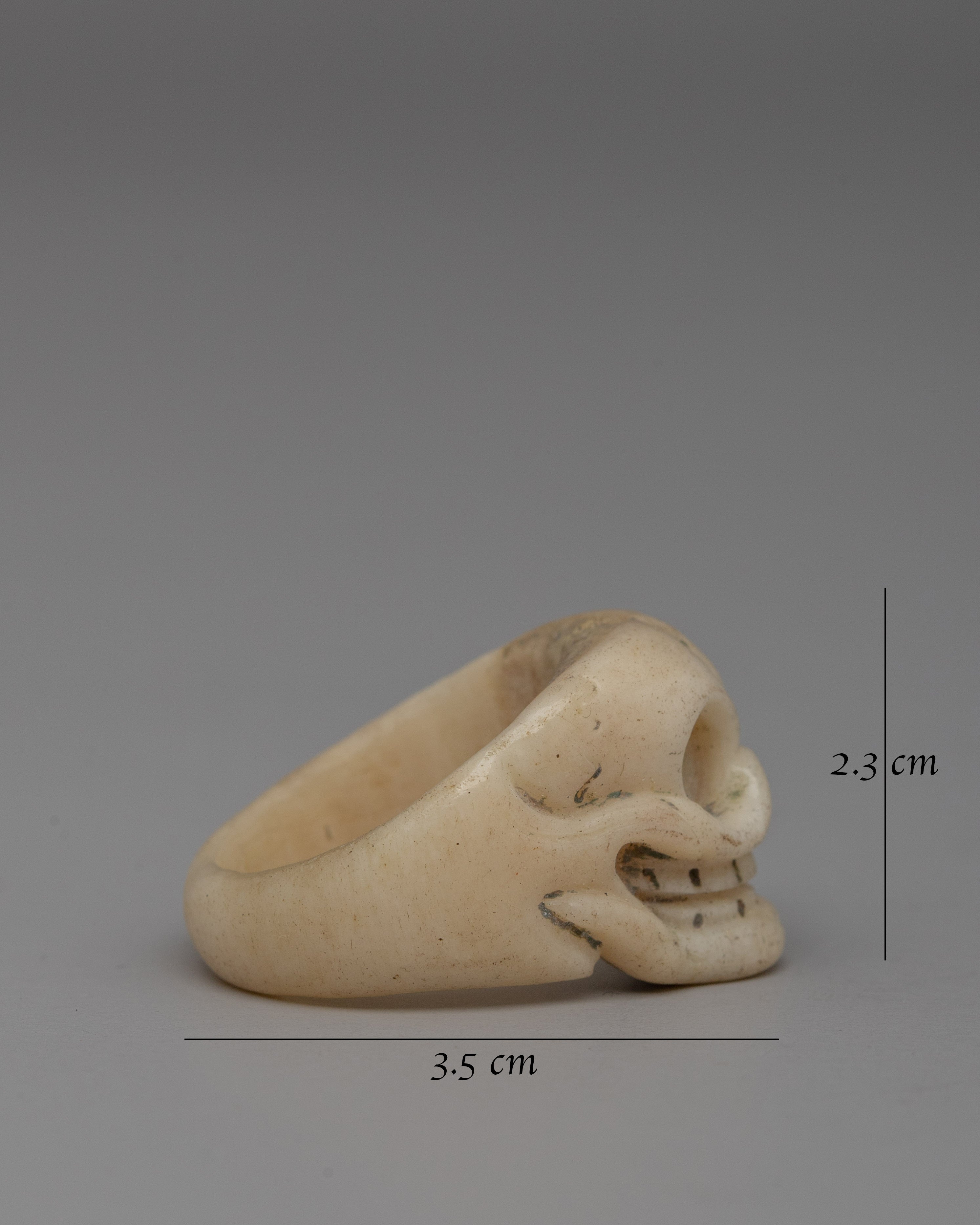 Traditional Tibetan Handcrafted Skull Buffalo Bone Ring | Artisan Symbolic Band