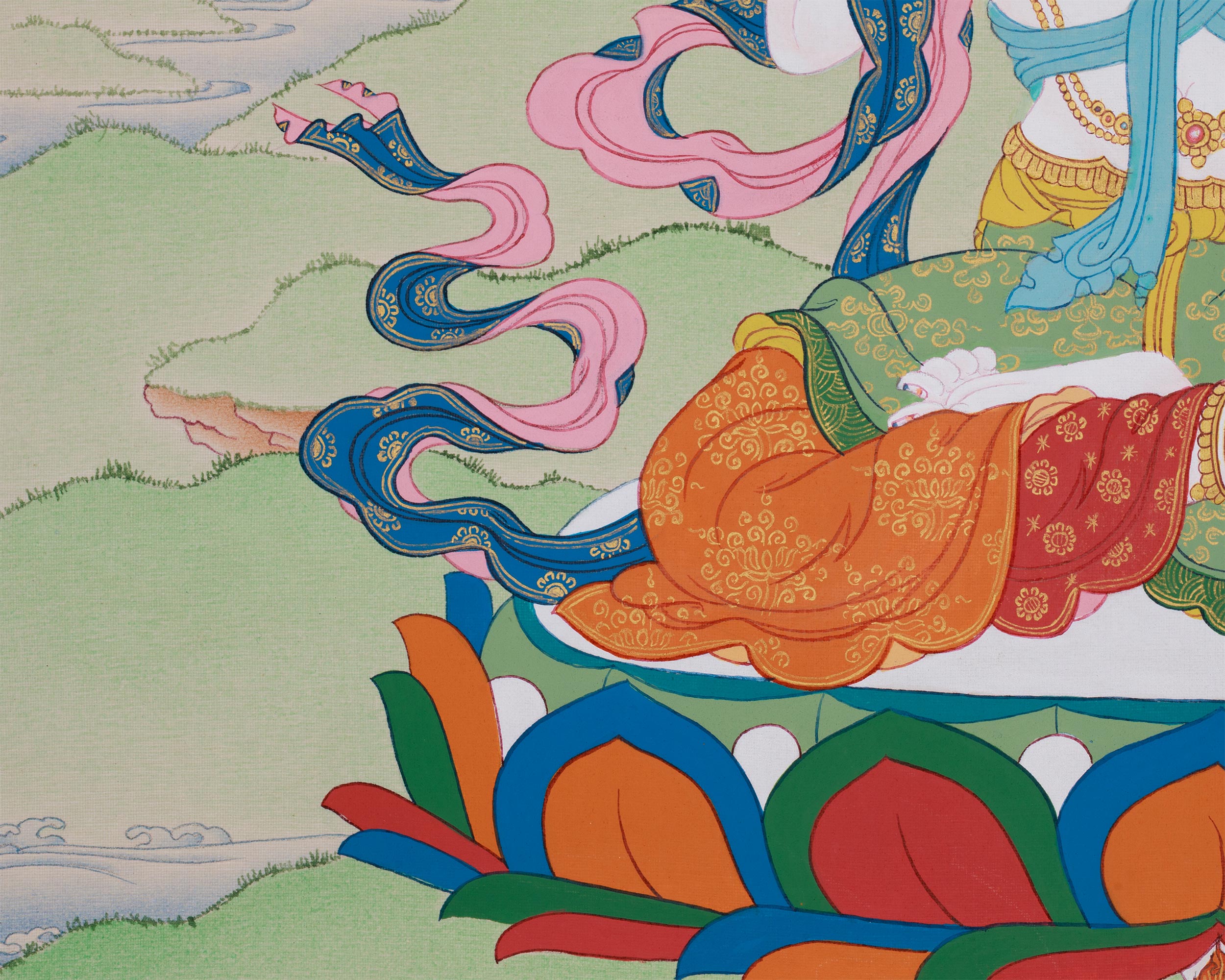 Traditional Dorje Sempa Painting | The Vajrasattva Deity of Purity and Transformation