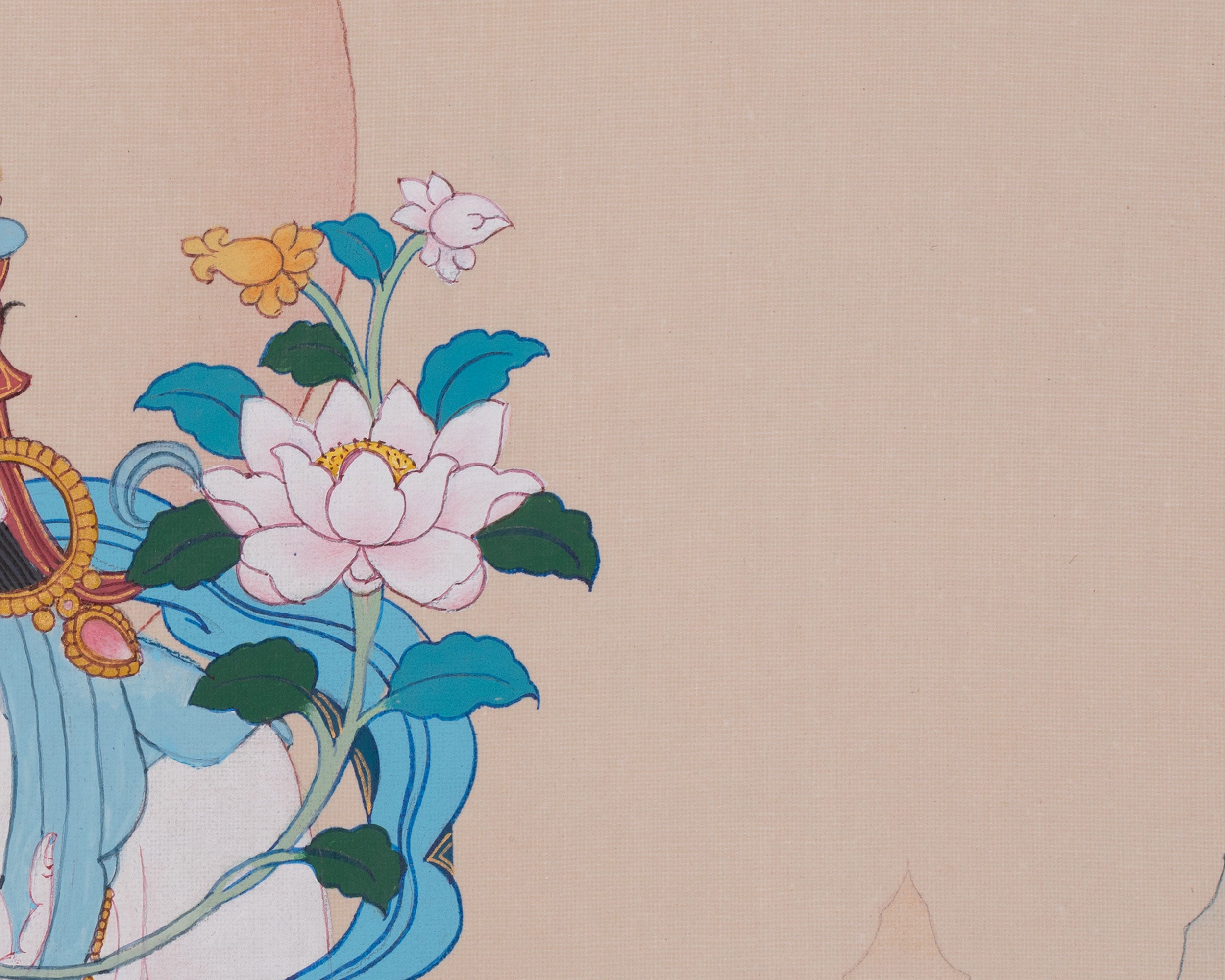 Female Buddhist White Tara Thangka | Symbol of Divine Protection and Peace