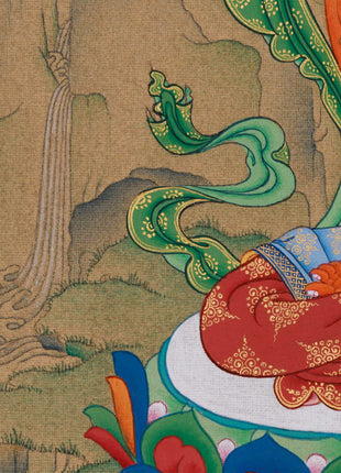 Tibetan Bodhisattva Manjushri |  Hand-Painted Wisdom Deity in Karma Gadri Style