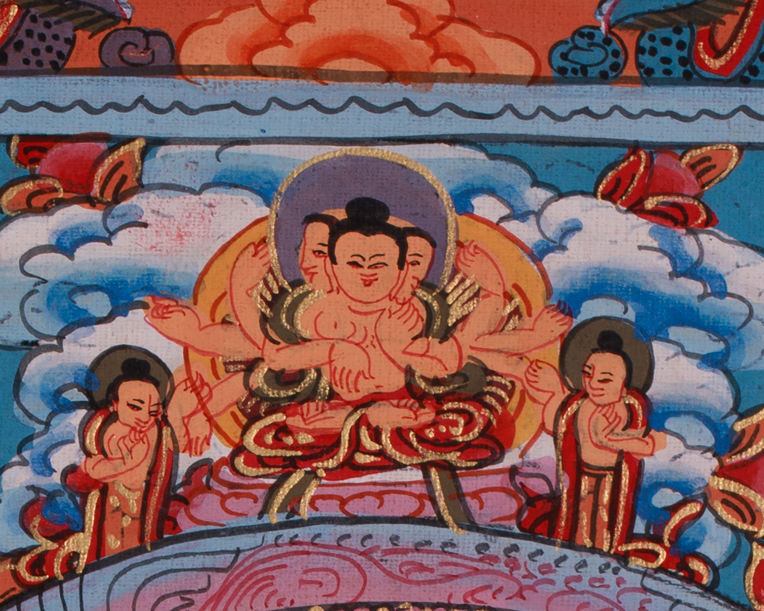 Small Buddha Mandala Thangka | Cosmic Enlightenment & Dharma Protectors