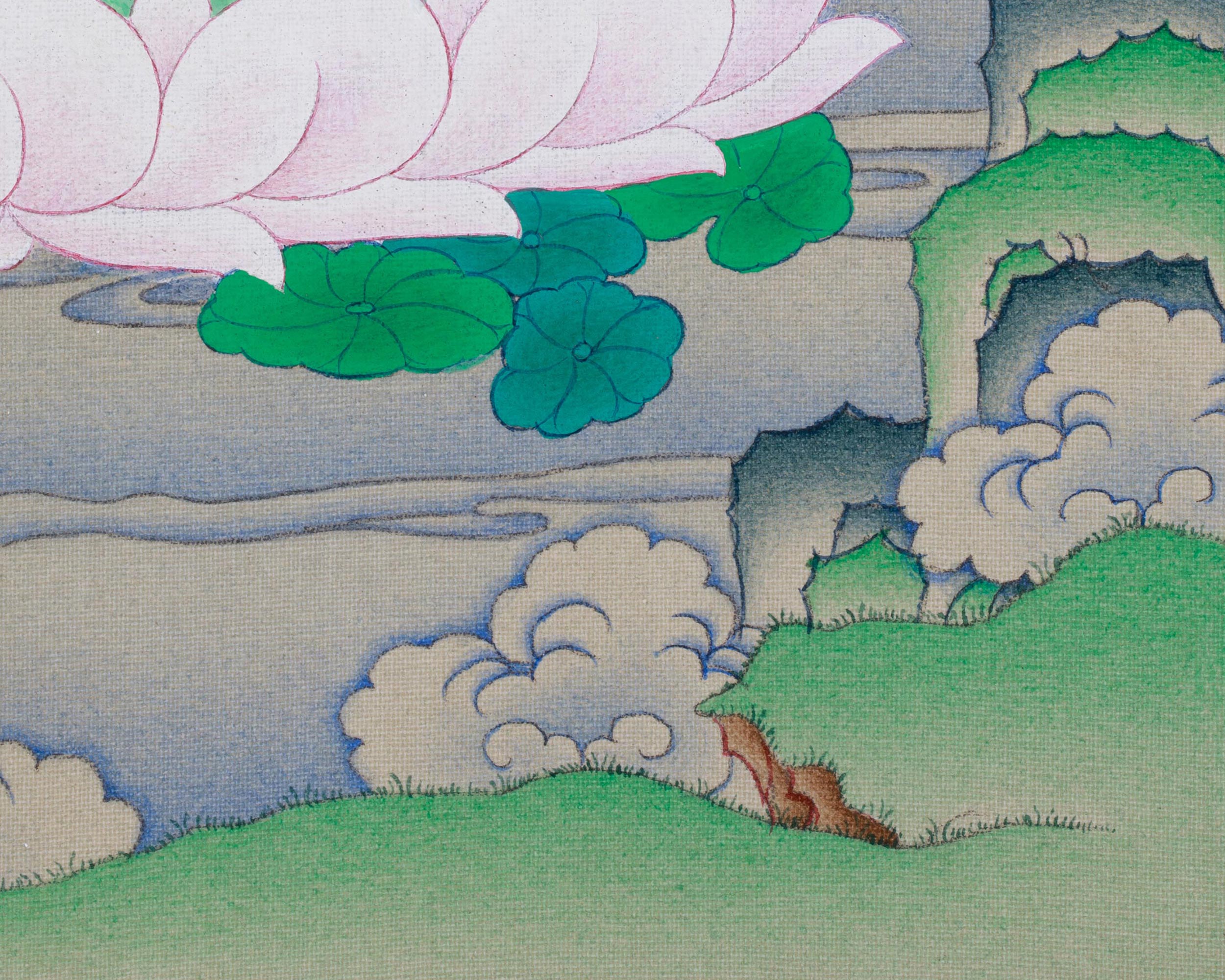 Wisdom Goddess Saraswati | A Sacred Thangka of Knowledge and Creativity