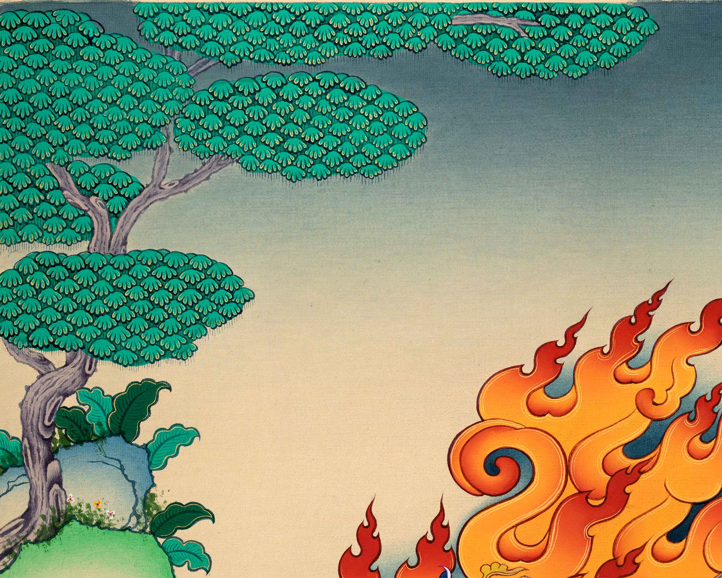 Vajrapani Thangka Print's Fearless Aura | Fearless and Mighty | Thangka Print for Spiritual Strength