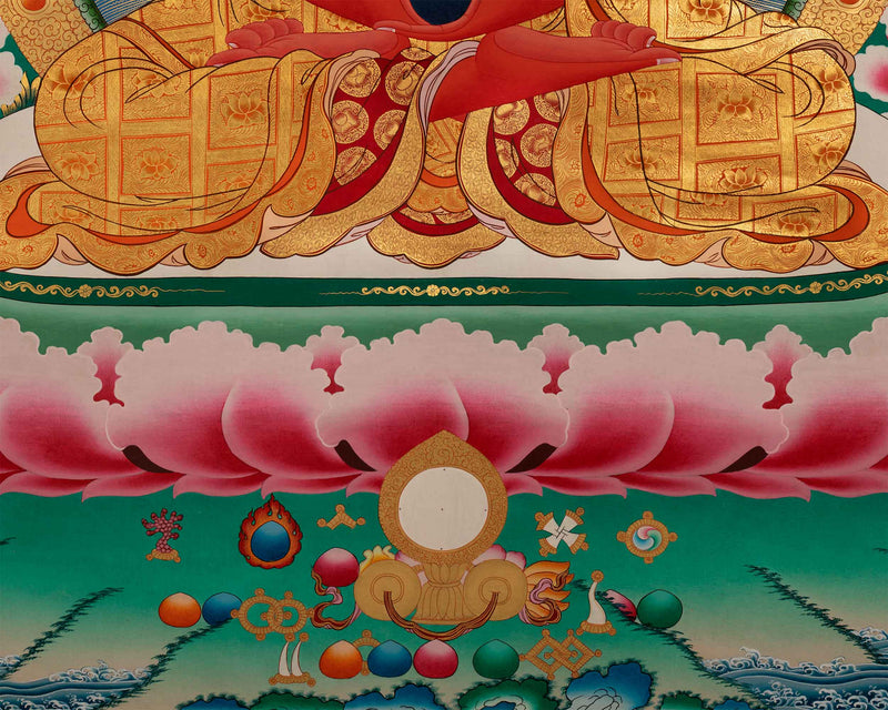 Traditional Amitabha Buddha Chant Nepali Print | Himalayan Buddha Of Eternal Life Giclee Print