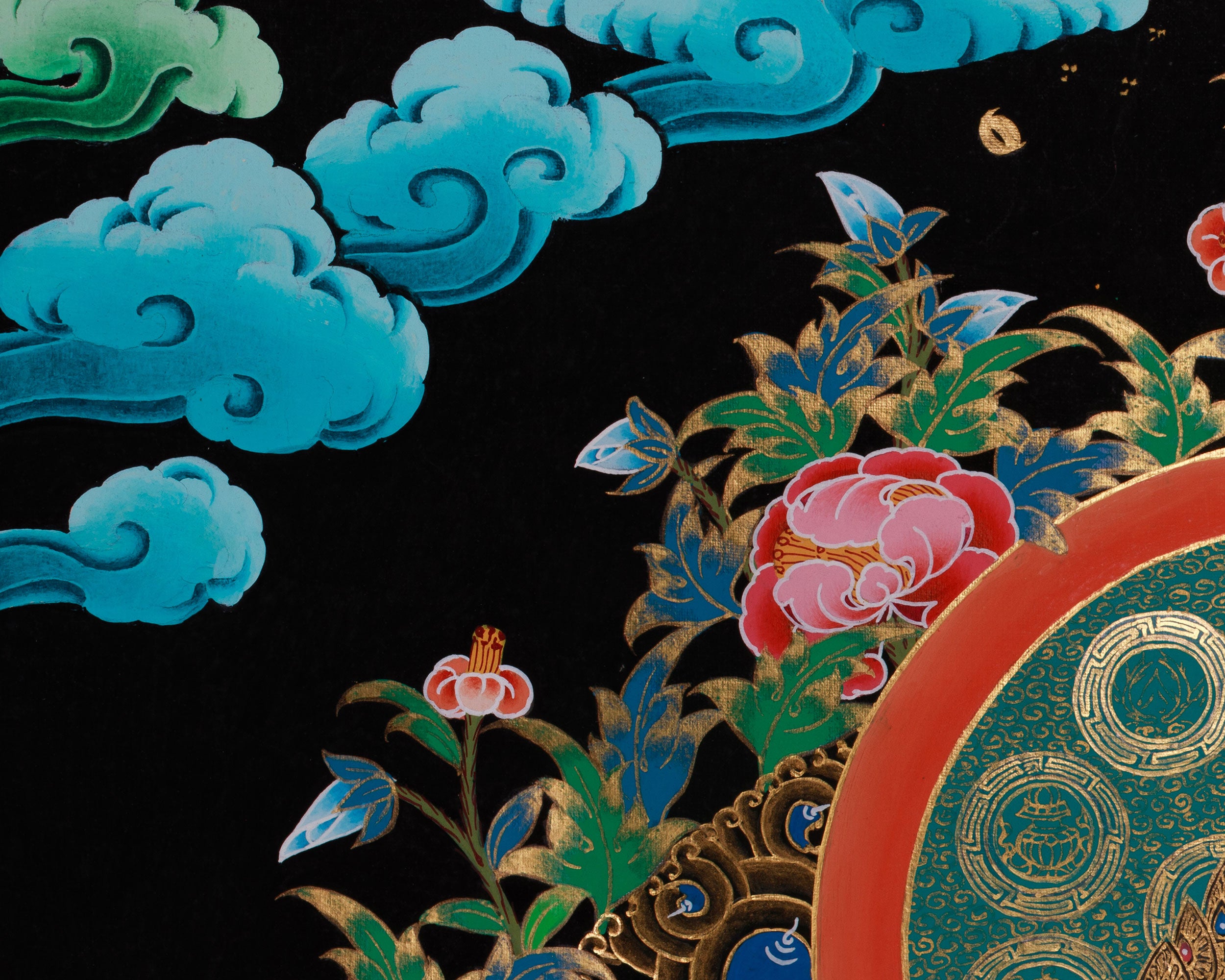 Four Armed Chenrezig Artwork |  Tibetan Thangka of the Bodhisattva of Compassion
