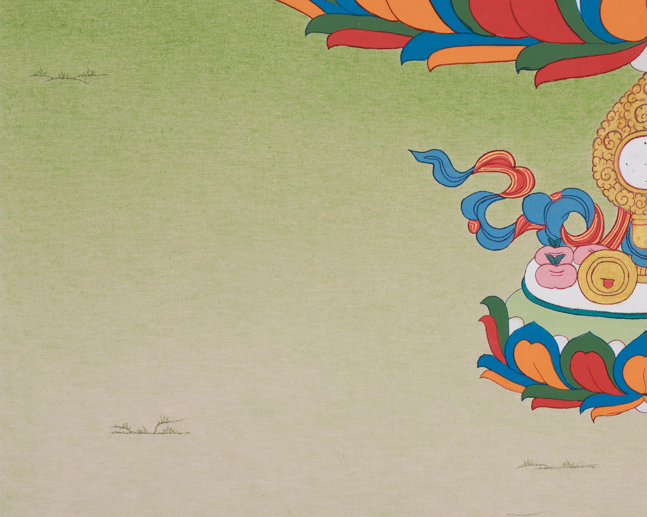 Hand-painted Thangka of Chenrezig | Bodhisattva of Infinite Compassion