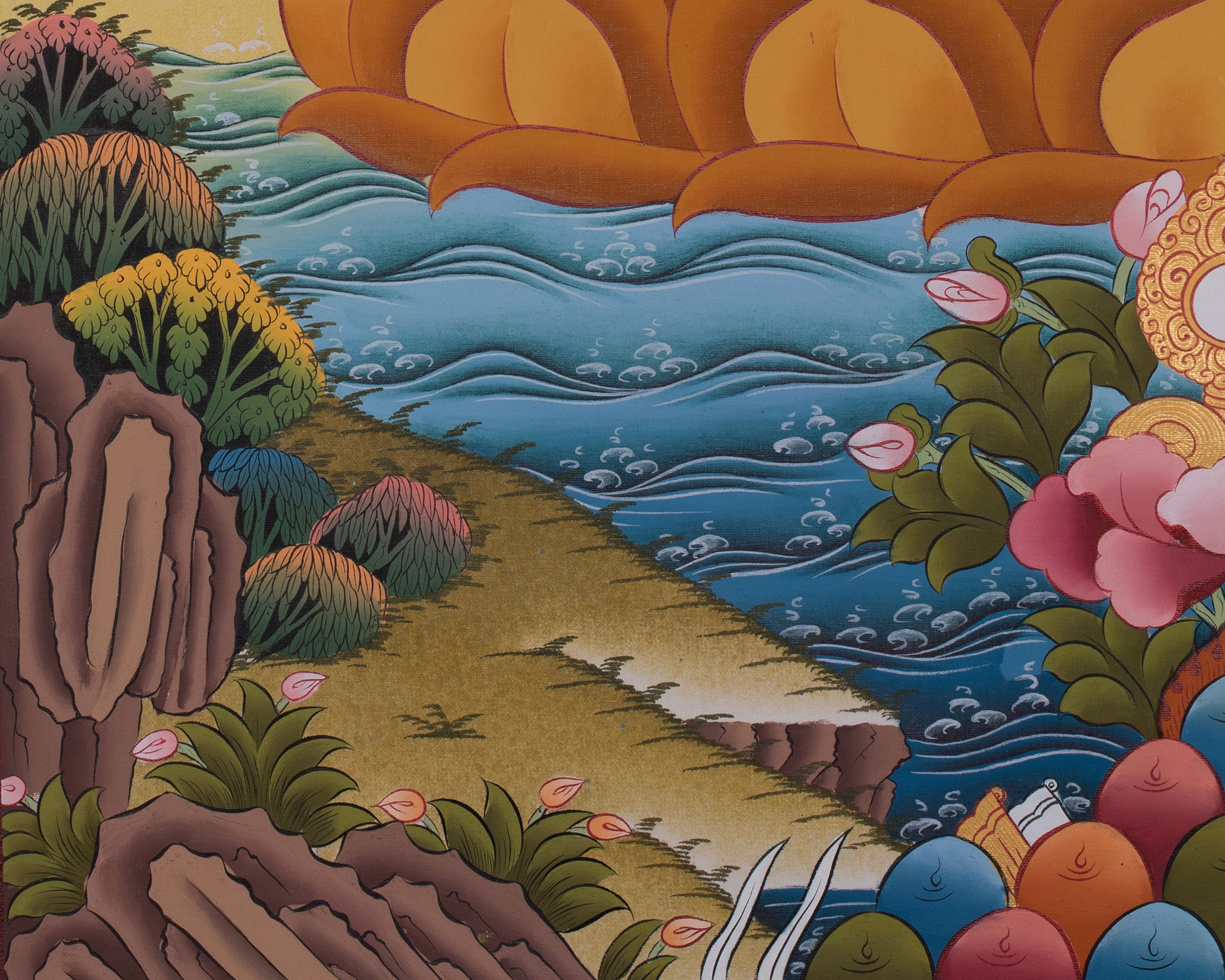 Vajrapani Bodhisattva Thangka Painting | Vairocana Buddha Thangka | Buddhist Art