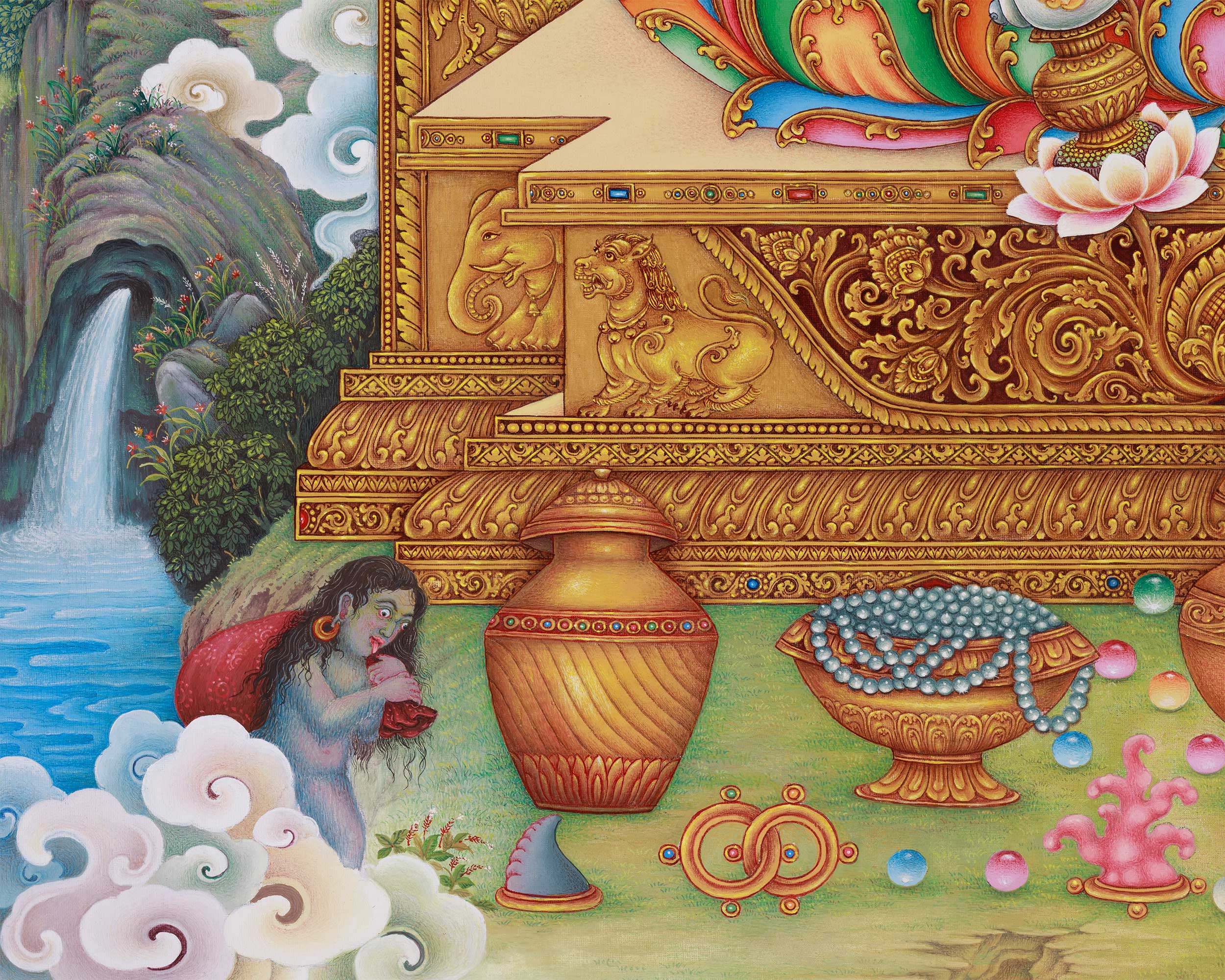 High-Quality God of Wealth, Dzambhala Print | Deity of Abundance