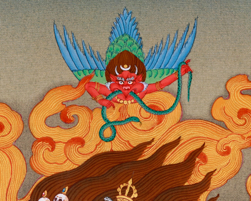 Heruka Vajrakilaya Thangka | Wrathful Deity Yab Yum Art