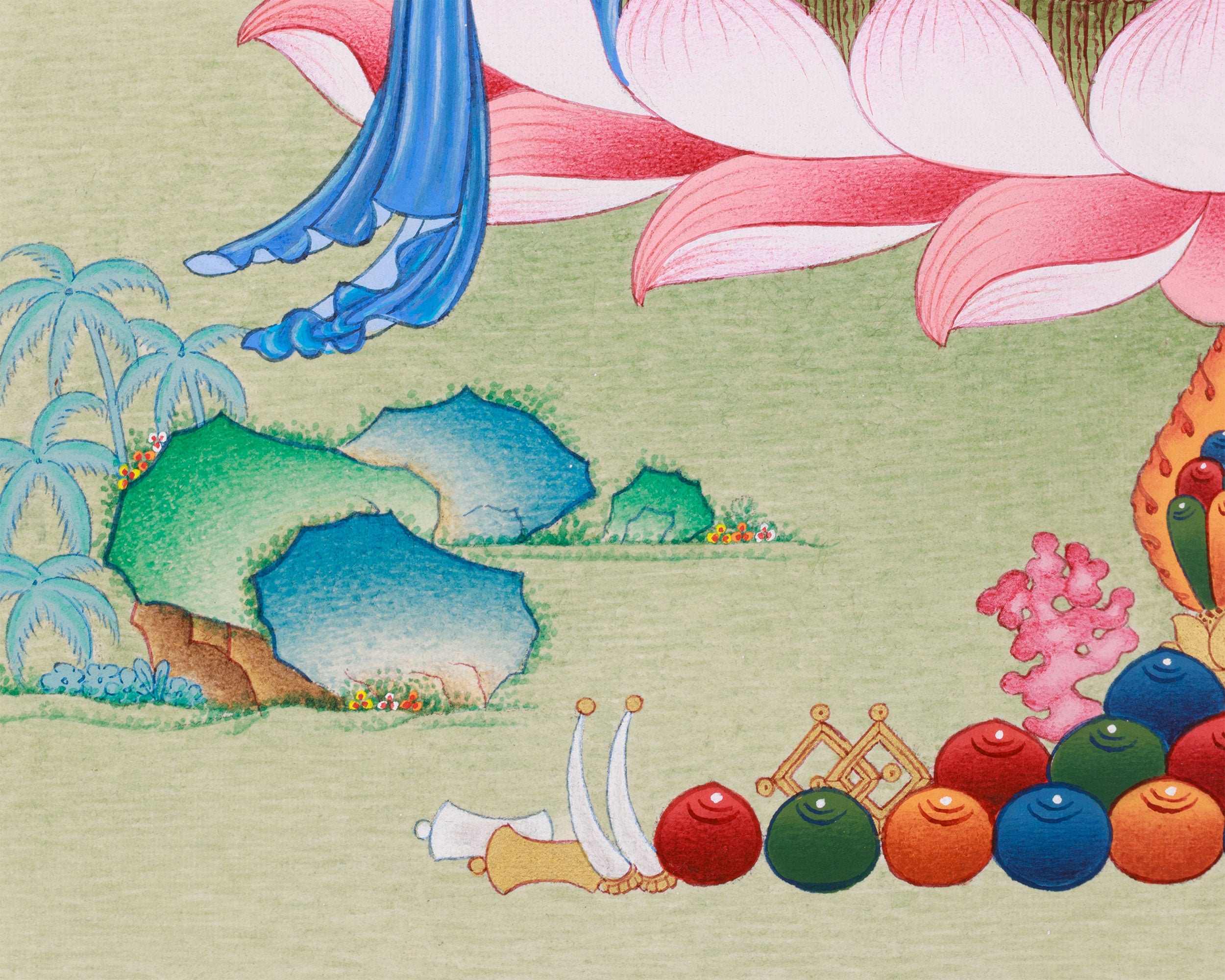 3D Stone Rinpoche Consort, Mandarva Thangka | Tibetan Wisdom Dakini