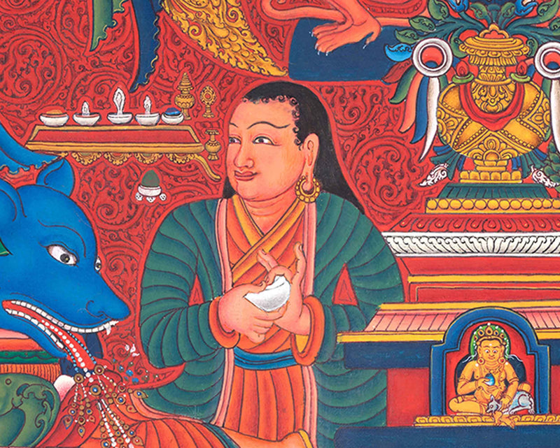 Ganesh Thangka Print | Traditional Tibetan Art
