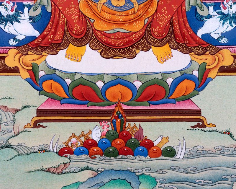 Traditional Maitreya Buddha Thangka | Future Enlightened One | Religious Wall Art
