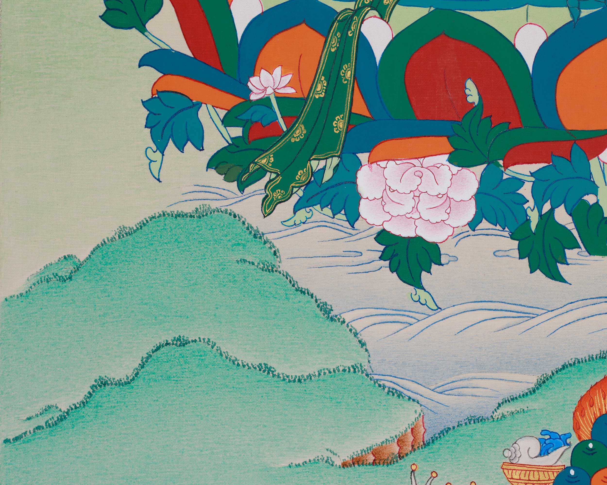 Thangka of Manjushri Wisdom Buddha | Enlightened Deity of Insight and Knowledge