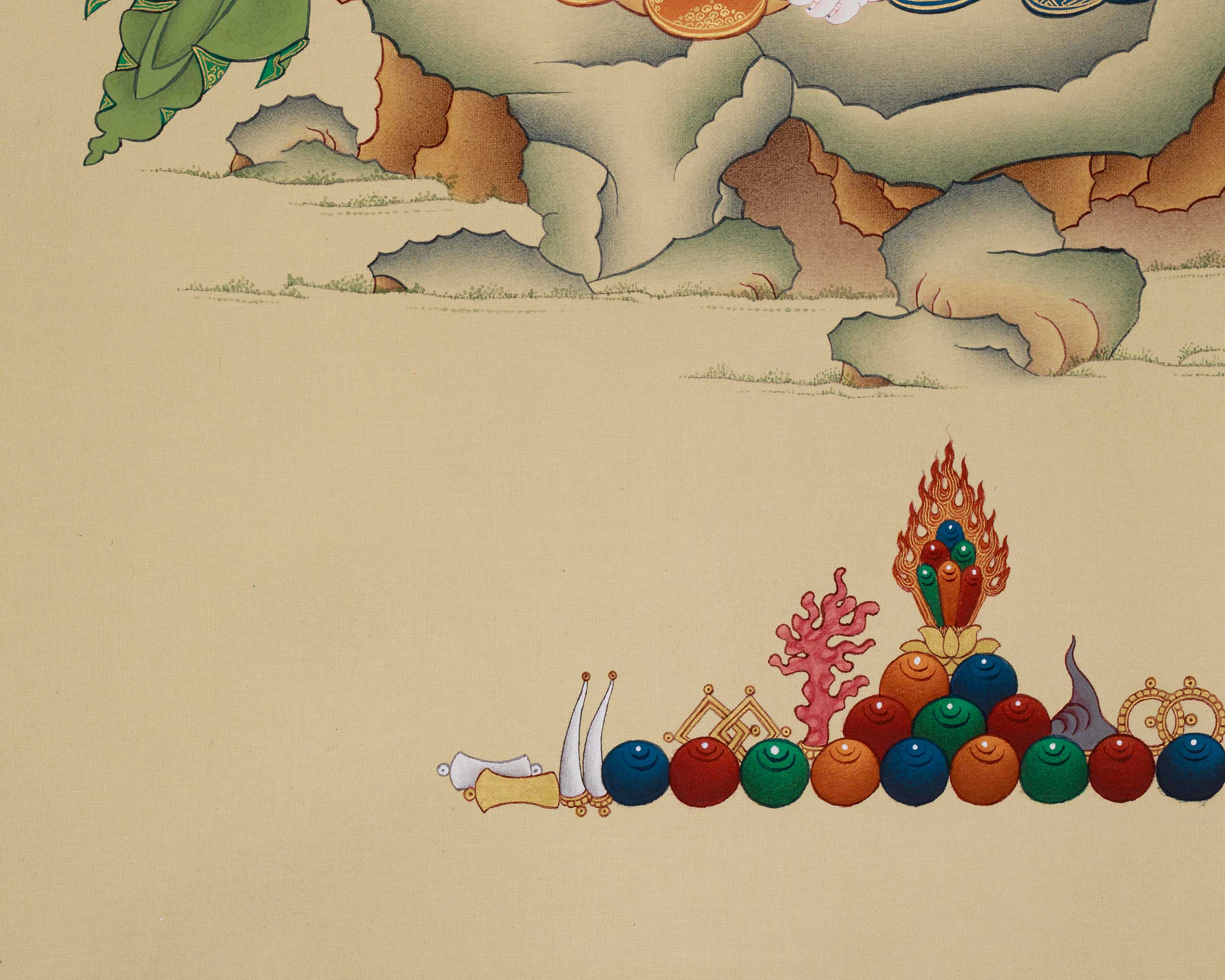 Traditional Thangka of Two-Armed Chenrezig | A Pure Expression of Compassion