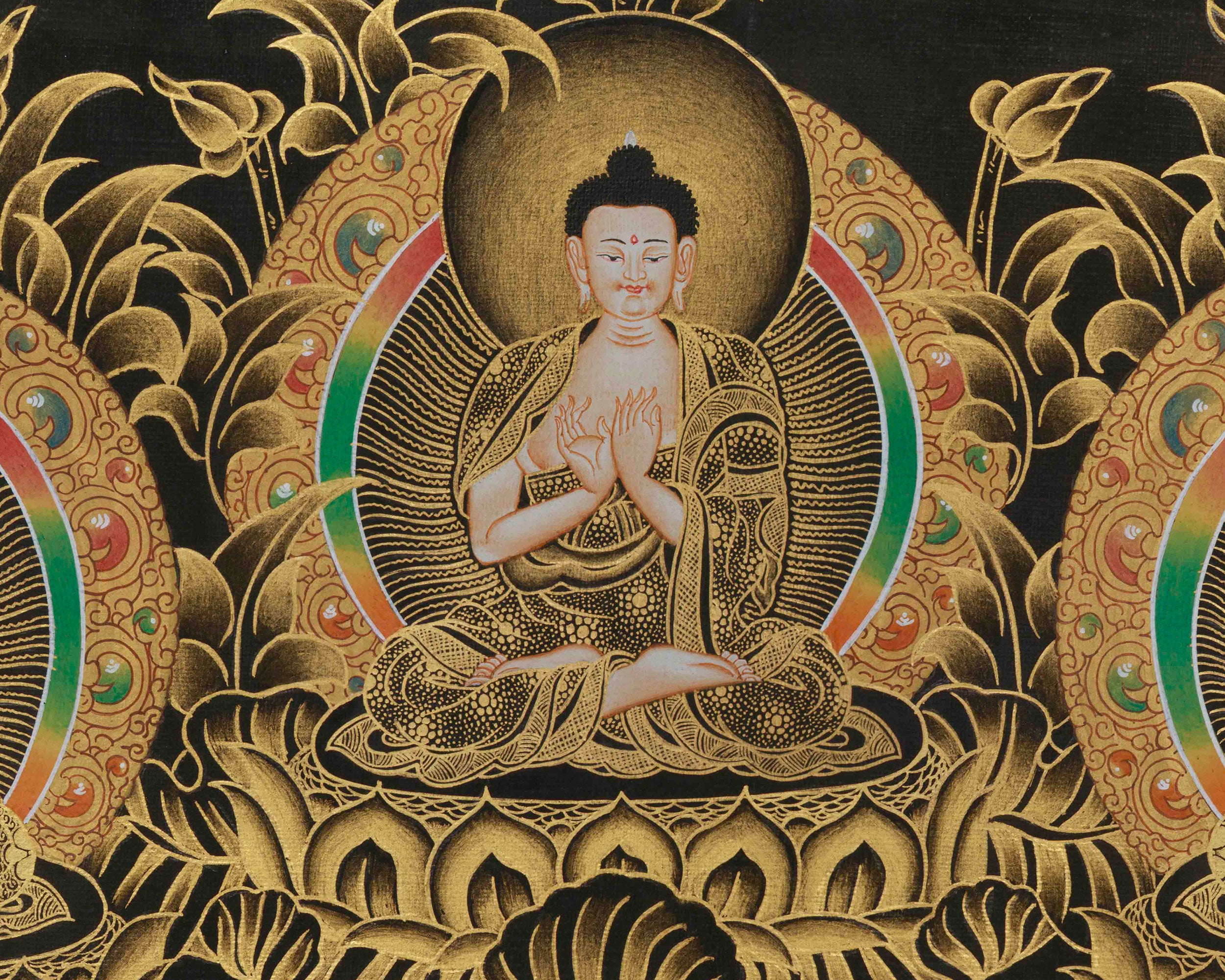 Enlightened Presence: Gautama Buddha Canvas Print | Enlightened One with Disciples