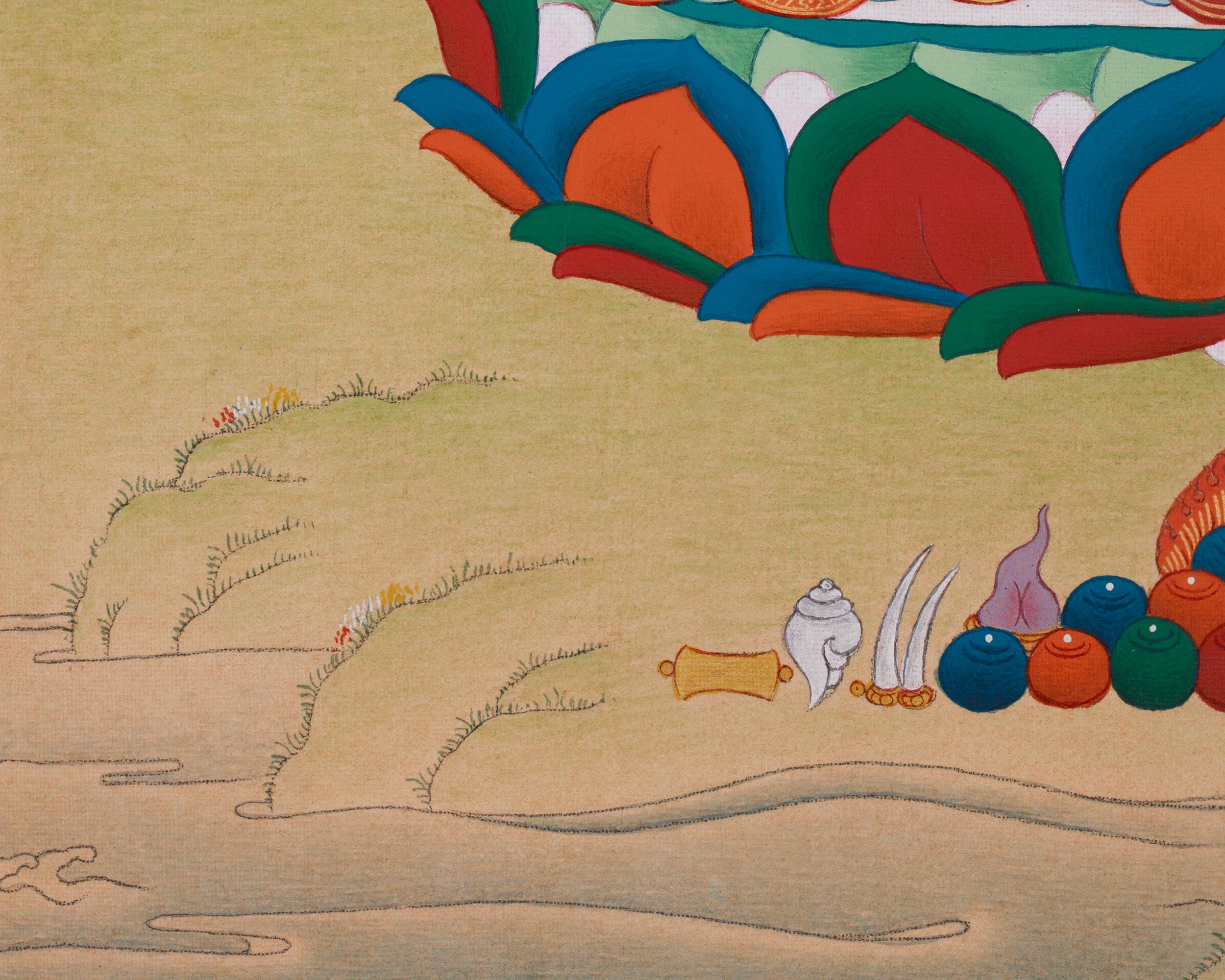 33cm Blue Healing Buddha, Bhaisajyaguru Thangka | Supreme Healer