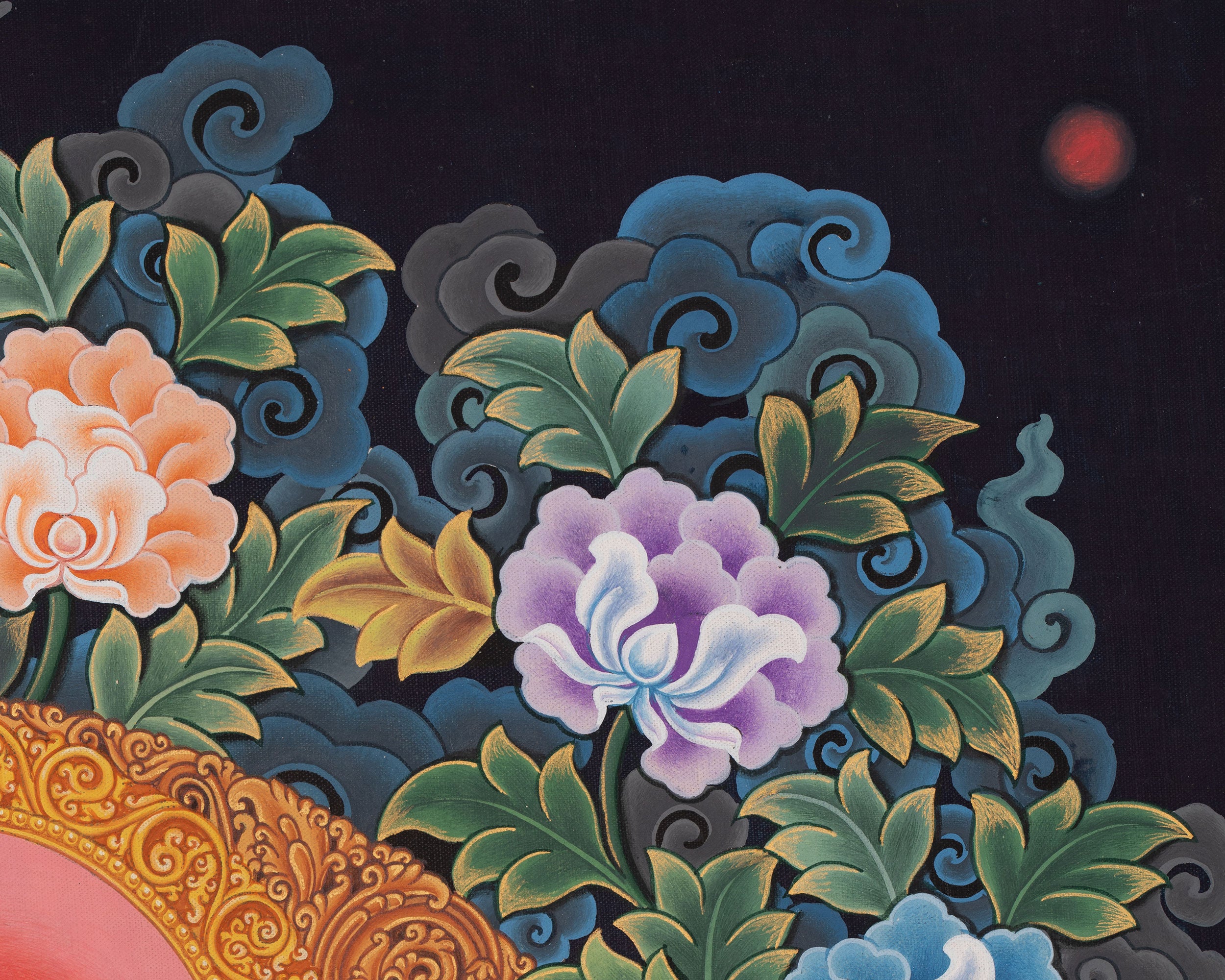 Kubera Thangka | Dzambhala With Mongoose | Original Handpainted Decor