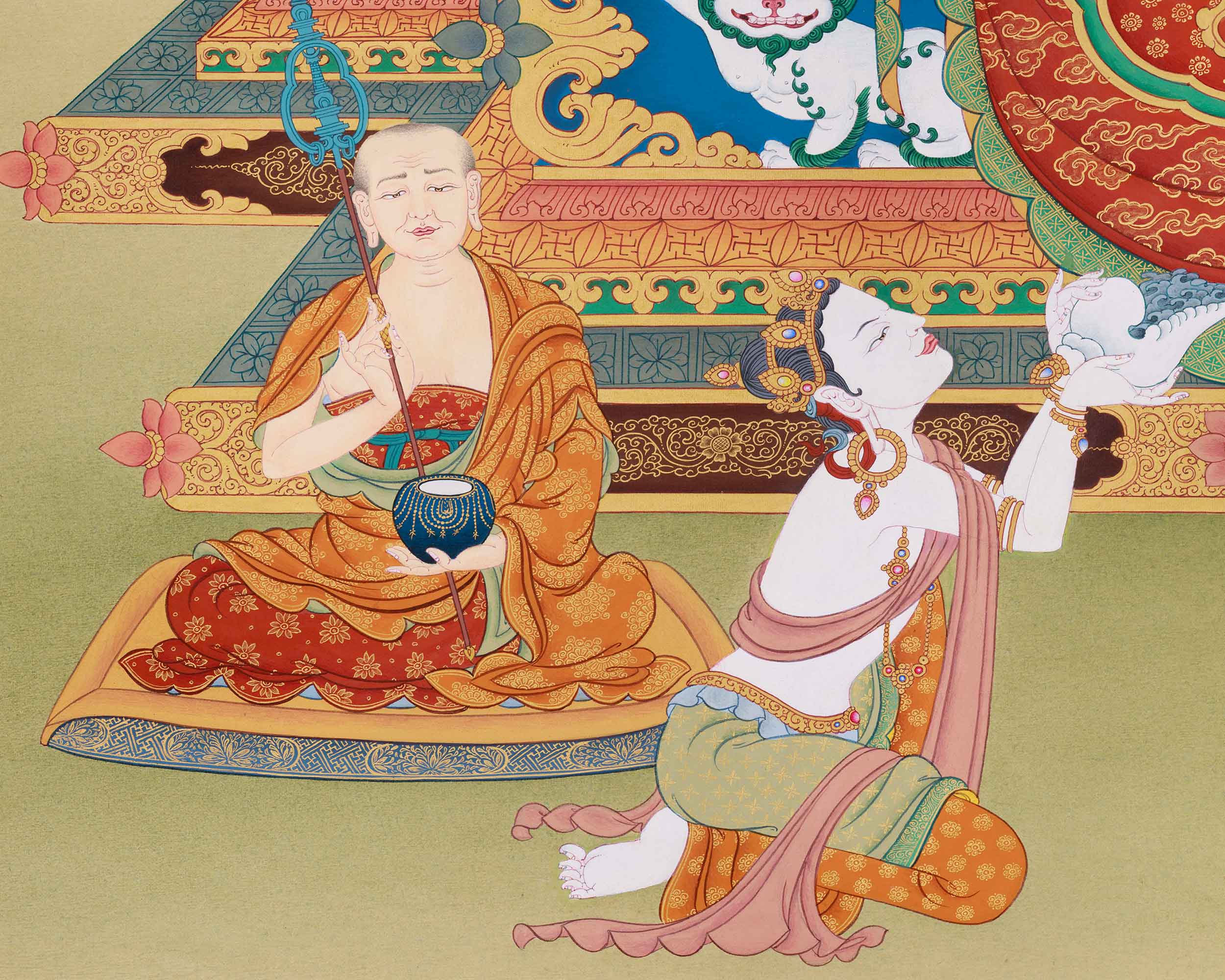 Buddha Shakyamuni with Brahma and Indra Thangka | The Enlightened One