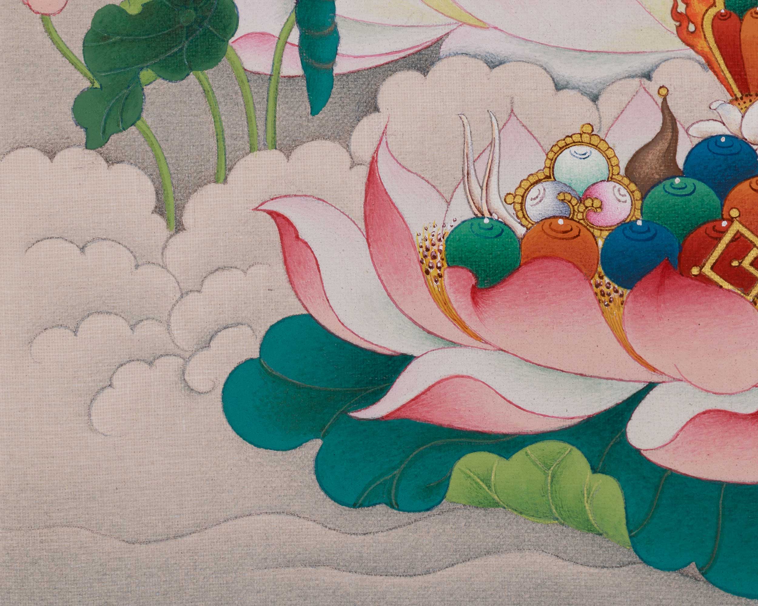 Tibetan Amitabha Buddha Thangka | Sacred Representation of Infinite Light