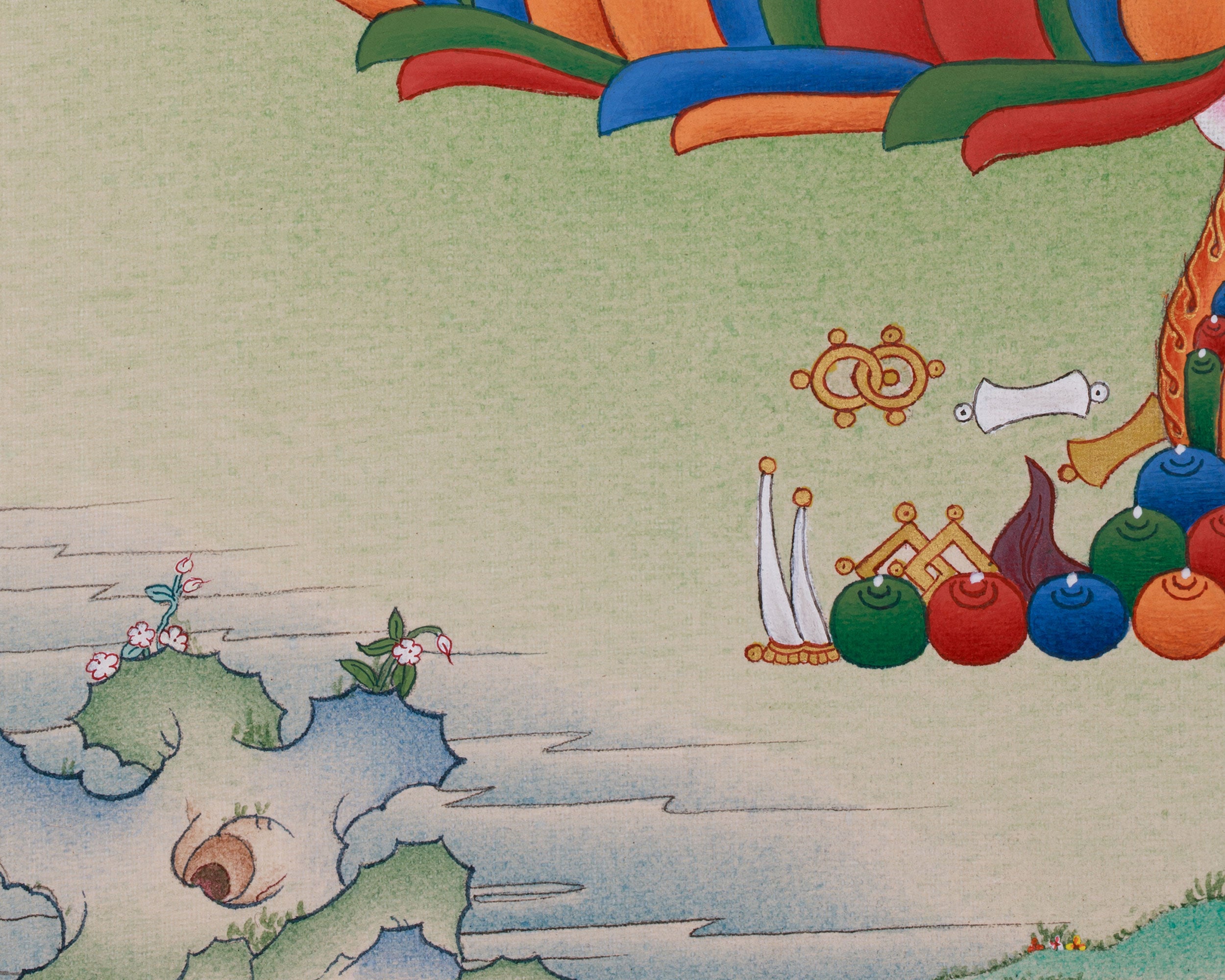 Enlightenment Symbol Vajradhara Thangka | Holder of the Thunderbolt