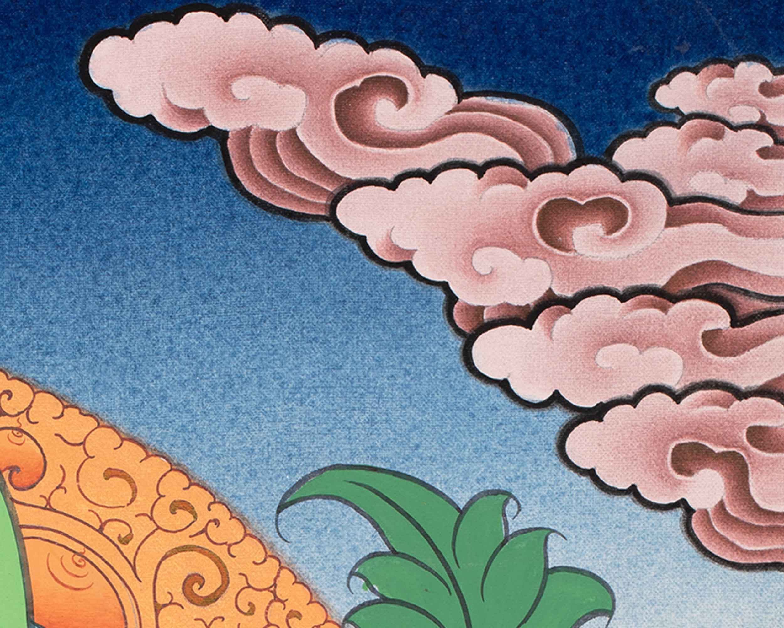 Amitabha Tathagata Hand Painted Artwork | Thangka Of Boundless Compassion | Buddha of Infinite Light