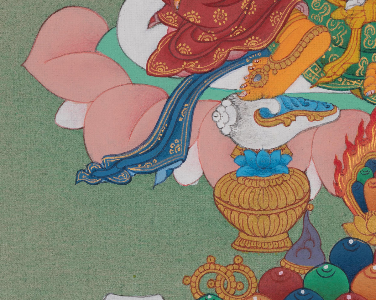 Dzambhala Symbol of Prosperity Thangka | Wealth and Abundance Art