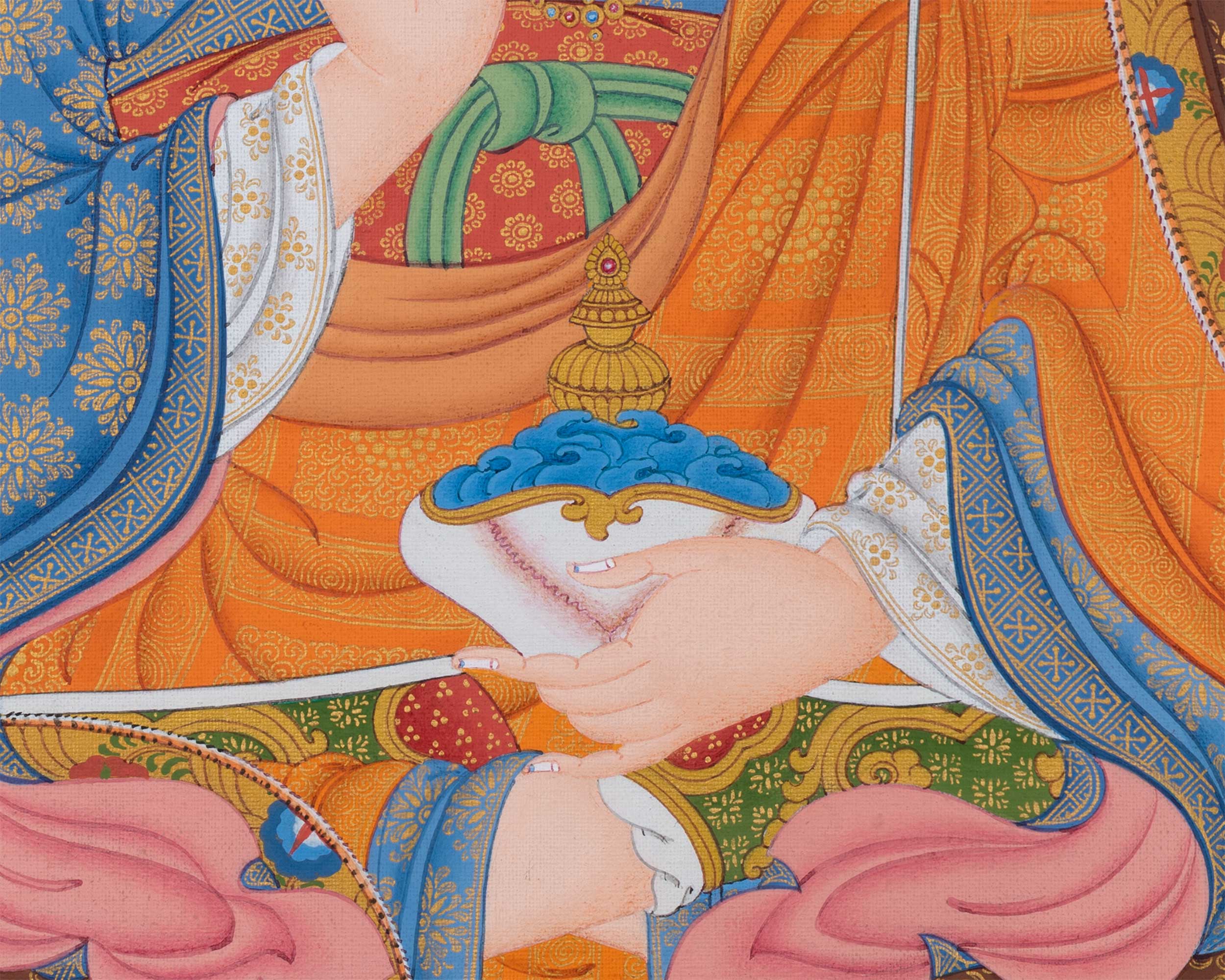 Traditional Padmasambhava Thangka Print | Art Of The Lotus Born Master | Guru Rinpoche Digital Print