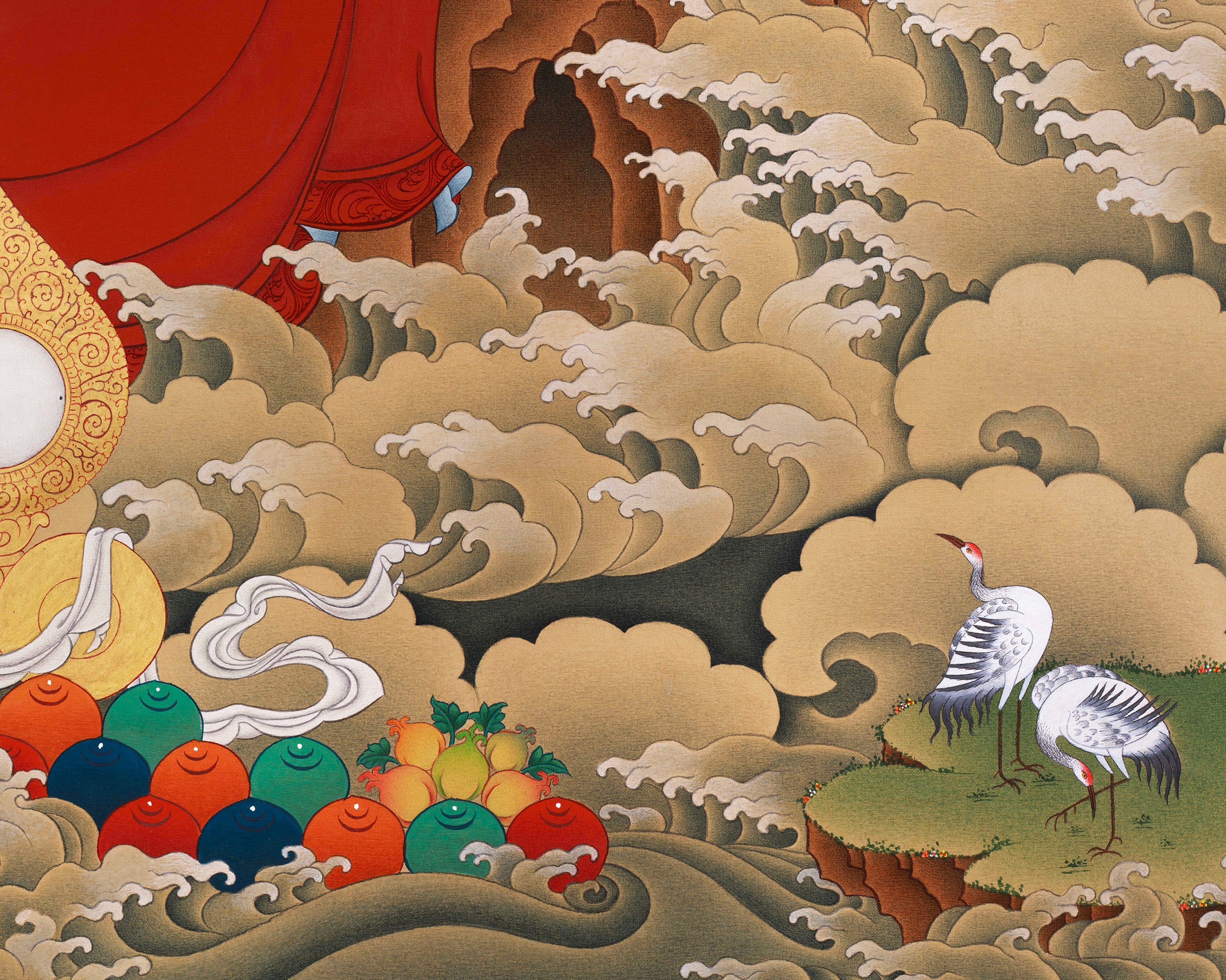 Hand-Painted Large White Tara Thangka Painting | Goddess of Longevity | LHASA HUES