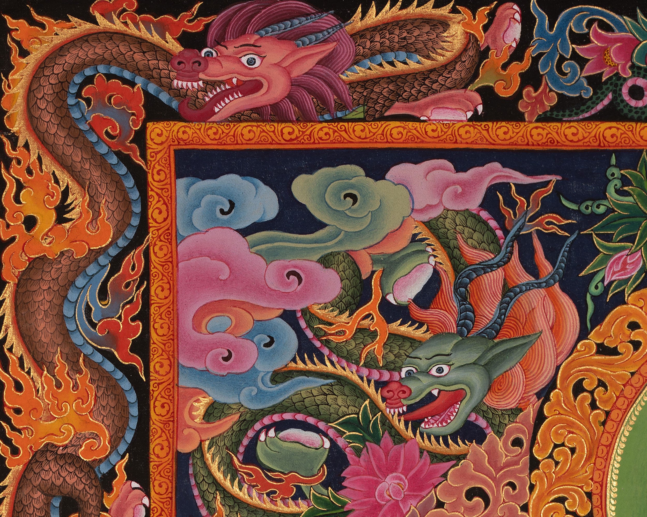 Newari Padmapani Lokeshvara | Rare Genuine Hand Painted Paubha Art