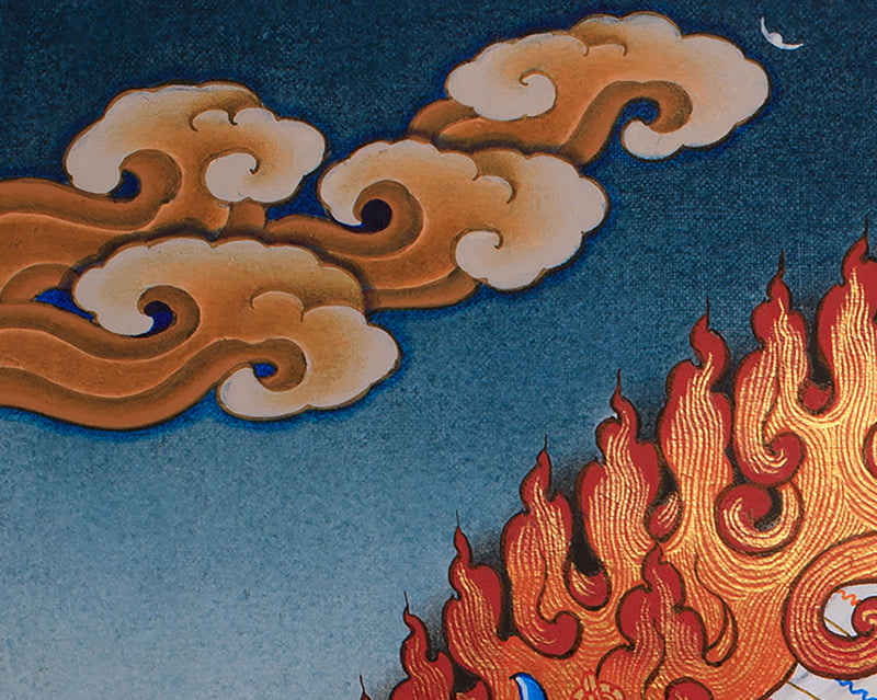 Wrathful Chakrasamvara Thangka | Hand-Painted Tibetan Buddhist Deity Art