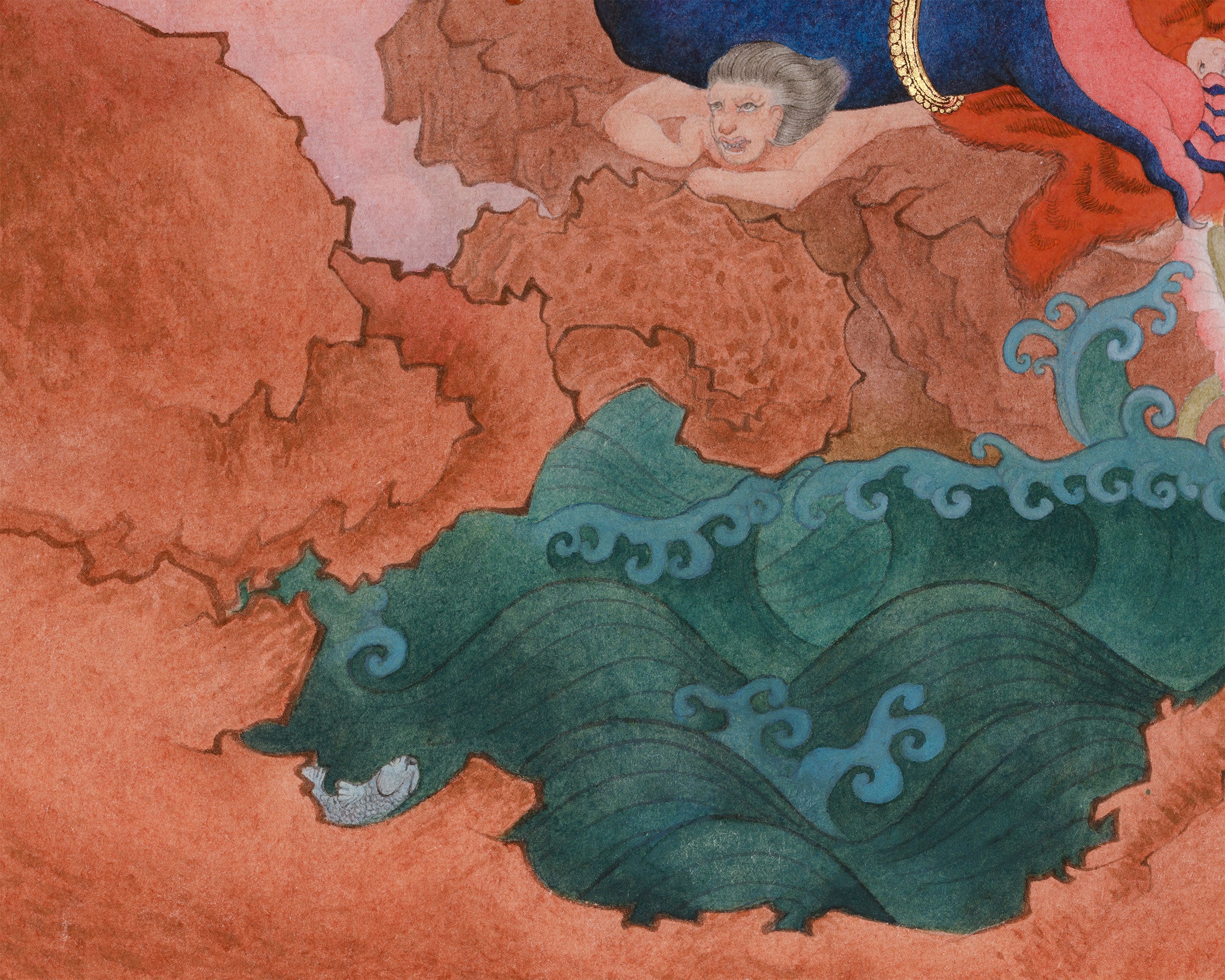 Chaturbhuja Mahakala Canvas Print | Wrathful Protector Deity