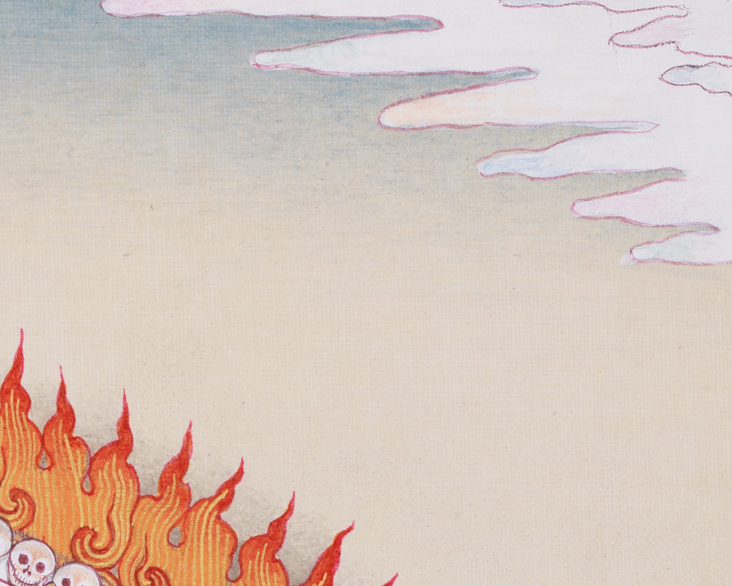 Original Chitipati Thangka | The Dancing Skeletons | Tibetan Buddhism