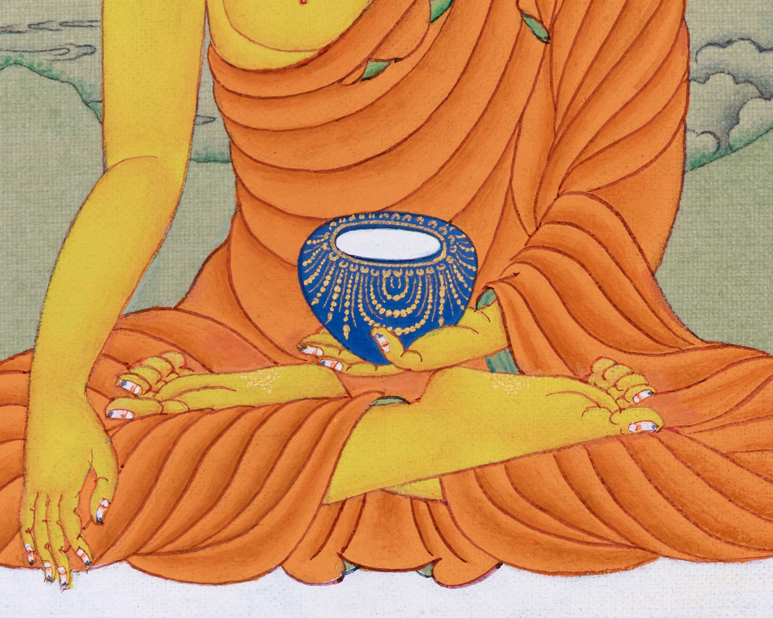 Buddha Shakyamuni Thangka, Handmade Art
