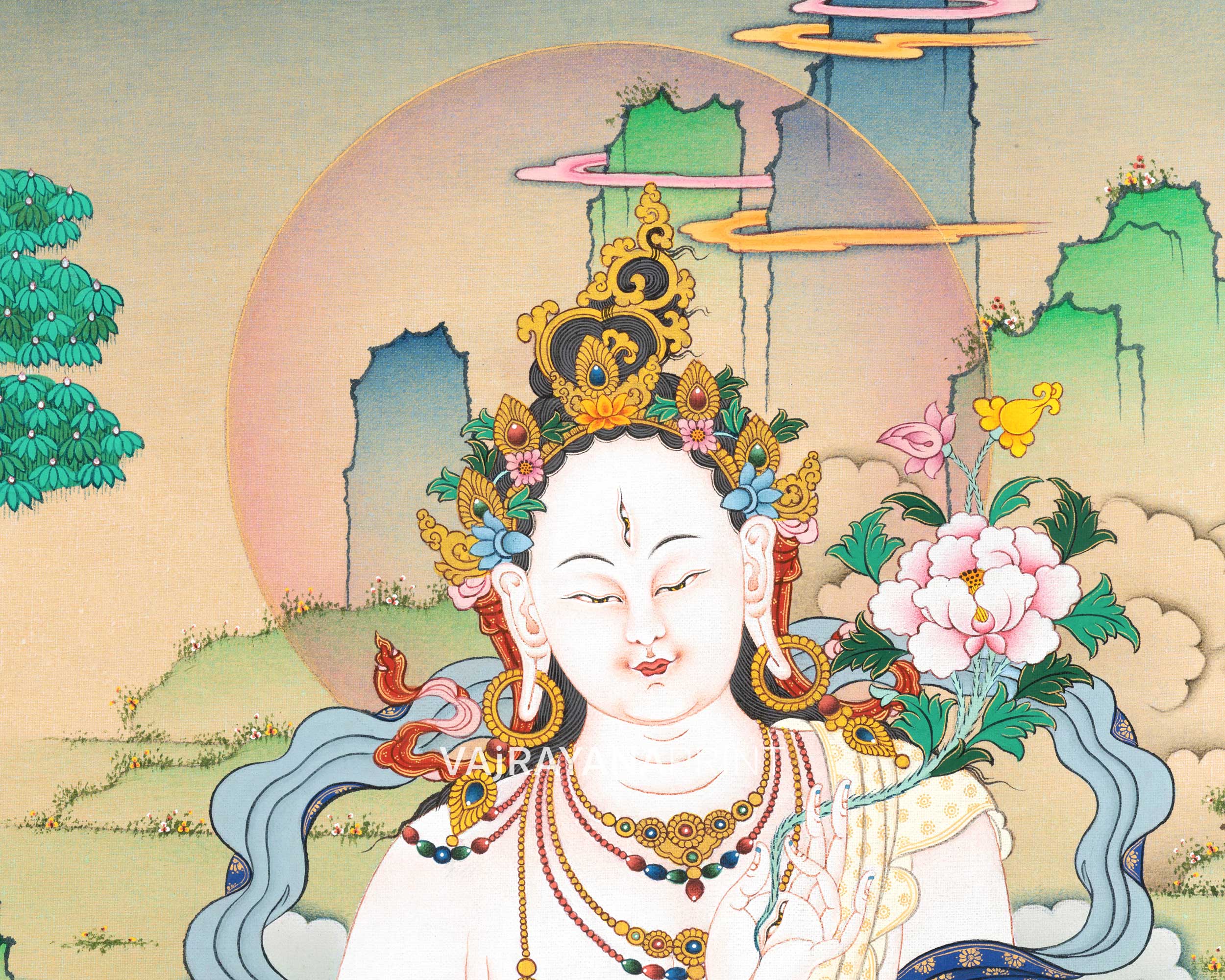 Amitayus-White Tara- Namgyalma Three Thangka Set