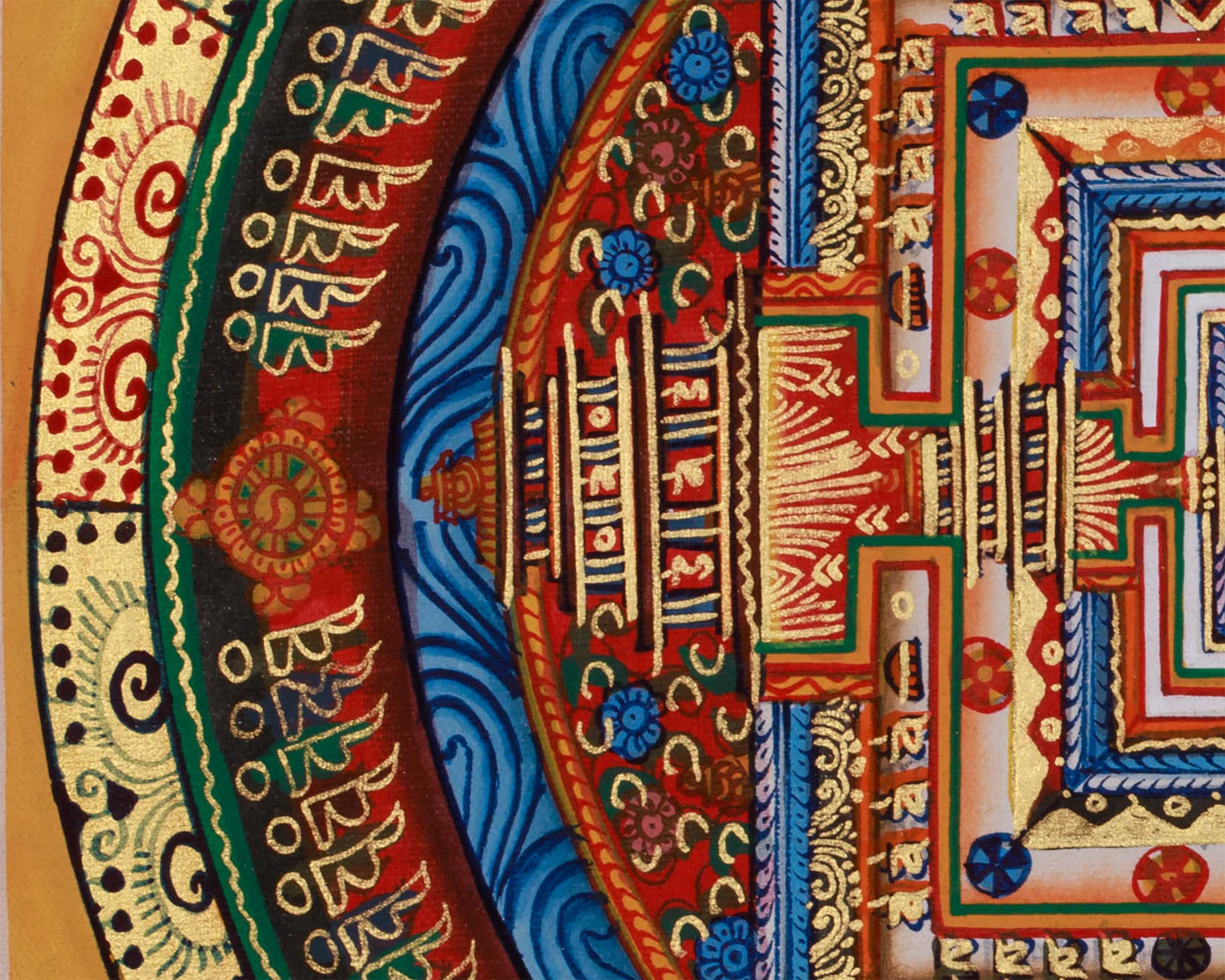 Small Kalachakra Mandala Thangka | Tibetan Buddhist Sacred Art