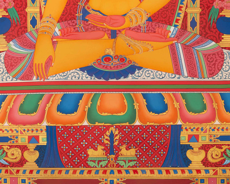 Buddha Ratnasambhava Seated In Lotus Throne Giclee Print | One Of Dhyani (Eternal, Self Born) Buddha