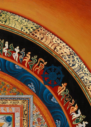 Hand Painted Kalachakra Mandala | Sacred Art of Enlightenment & Balance