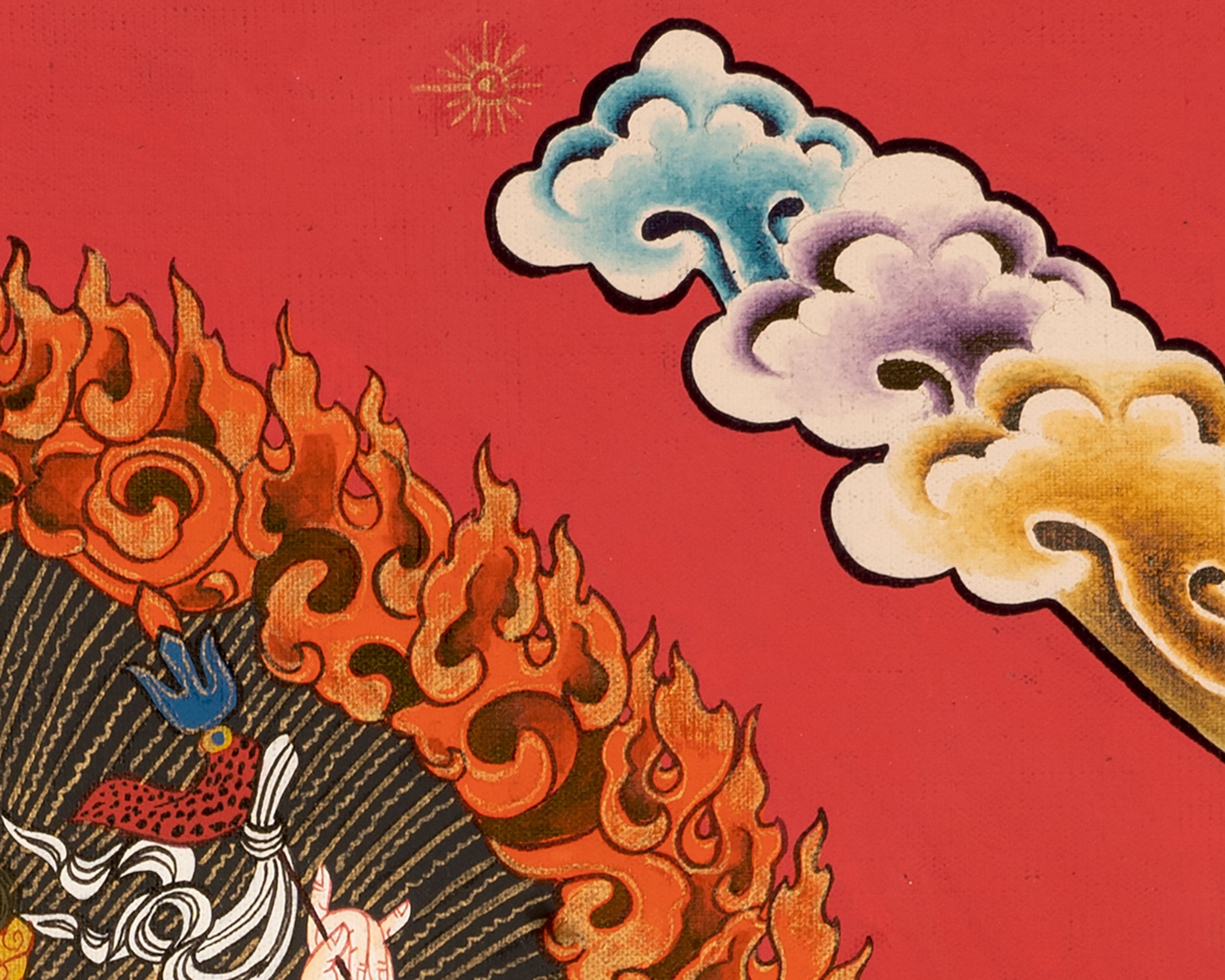6 Armed Mahakala Thangka | Buddhist Wrathful Deity Painting