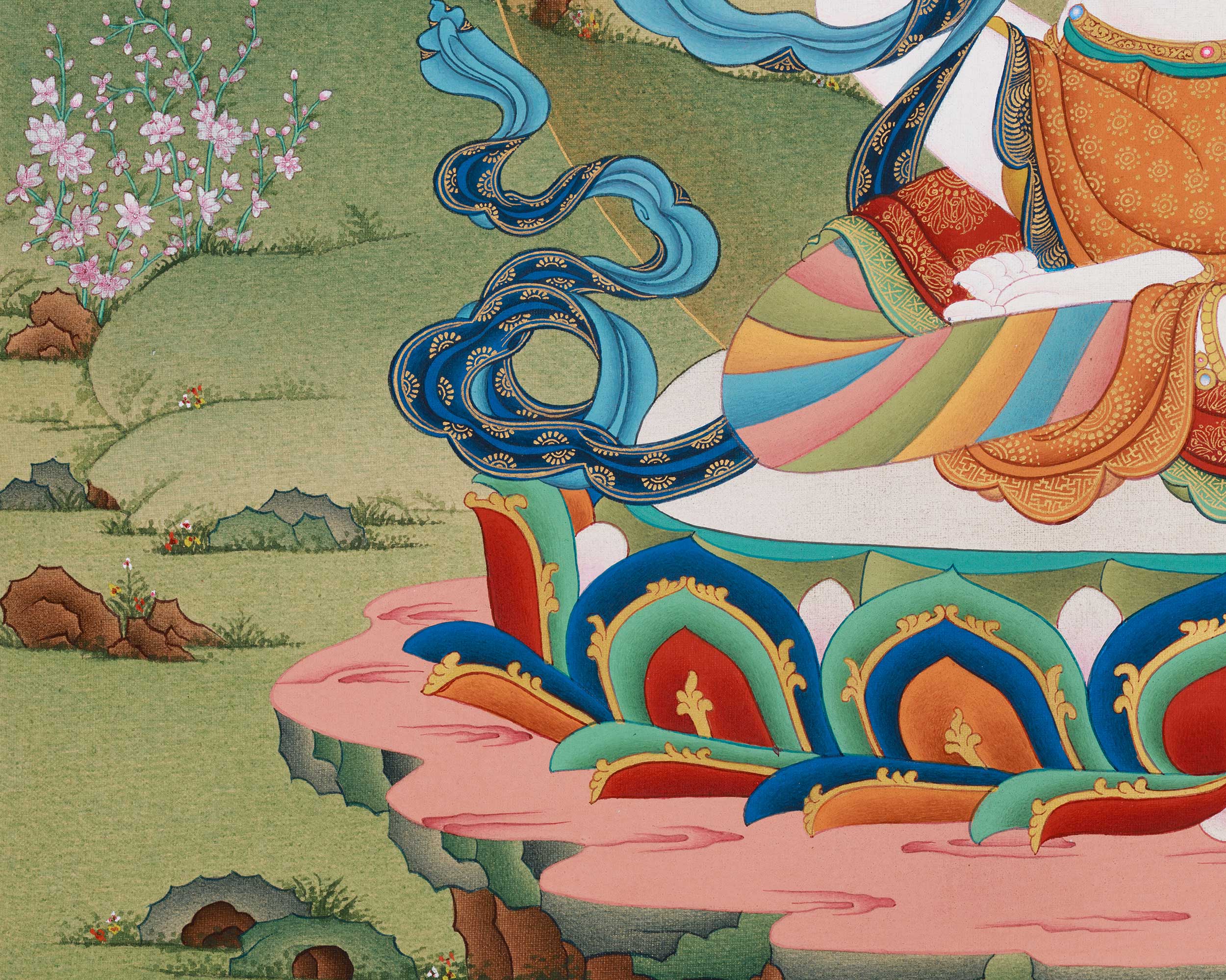 Vajrasattva with Consort Thangka | Sacred Symbol of Unity and Enlightenment