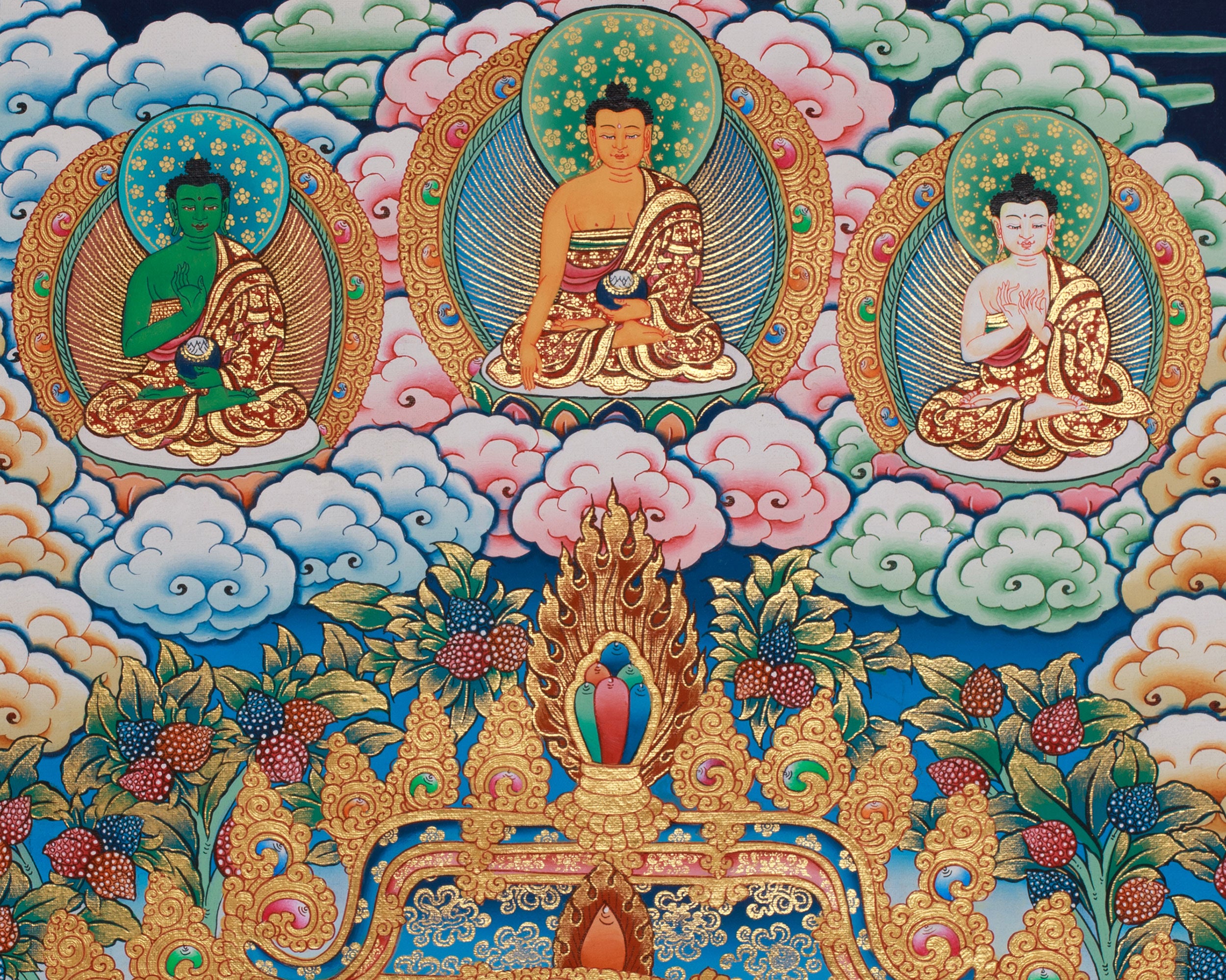 Dzambhala Wealth Deity Thangka | Sacred Hand-Painted Tibetan Art for Abundance