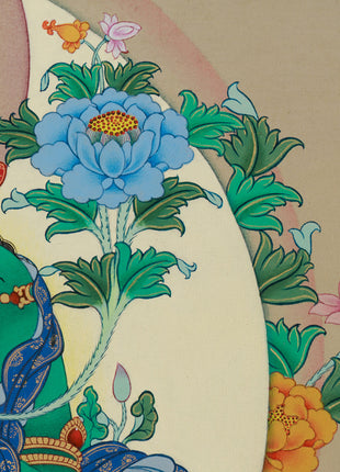 Jetsun Drolma (Green Tara) Thangka Print | High-Quality Giclée Canvas Art