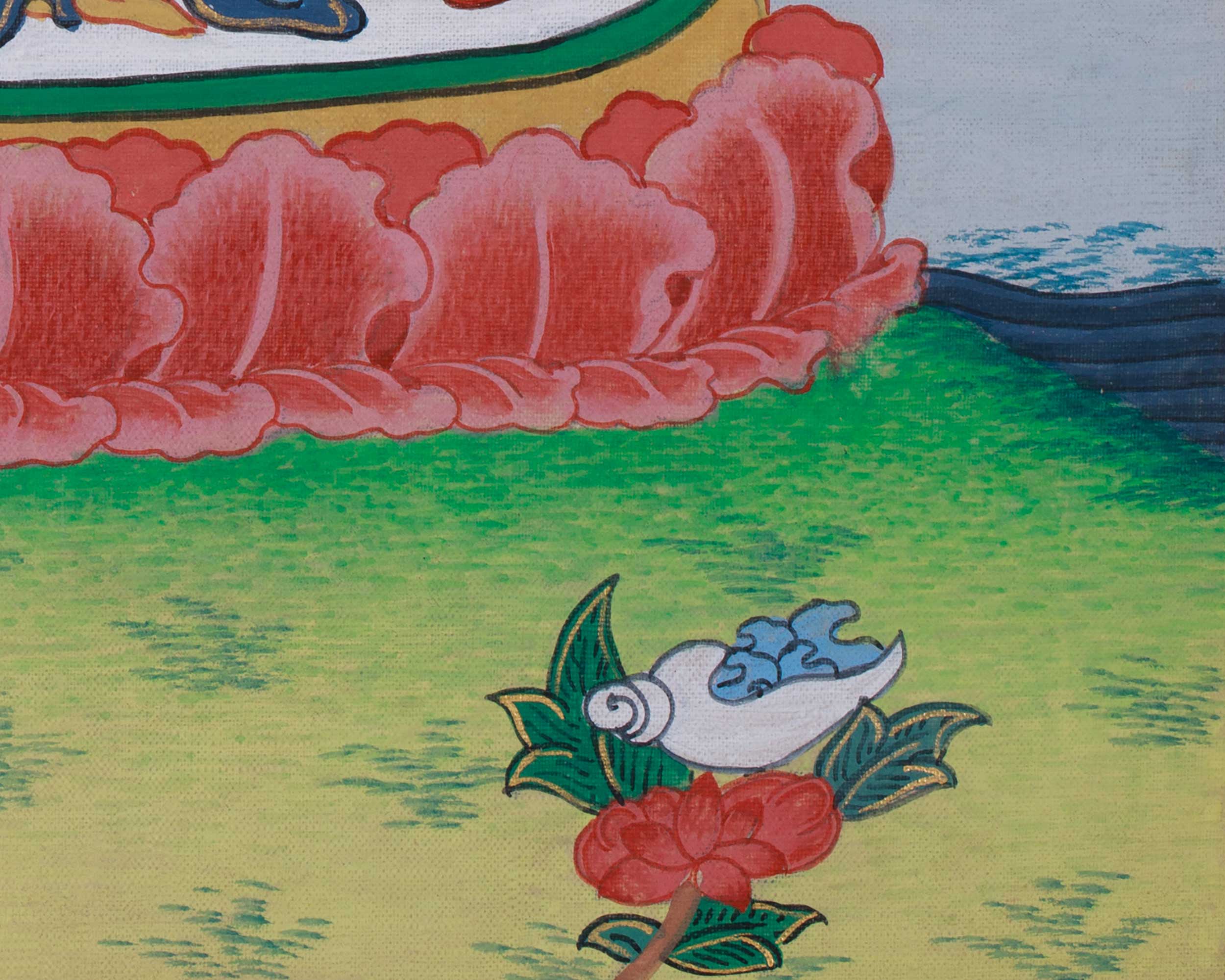 Traditional Hand Painted Chenrezig Thangka Painting | Chenrezig Thangka