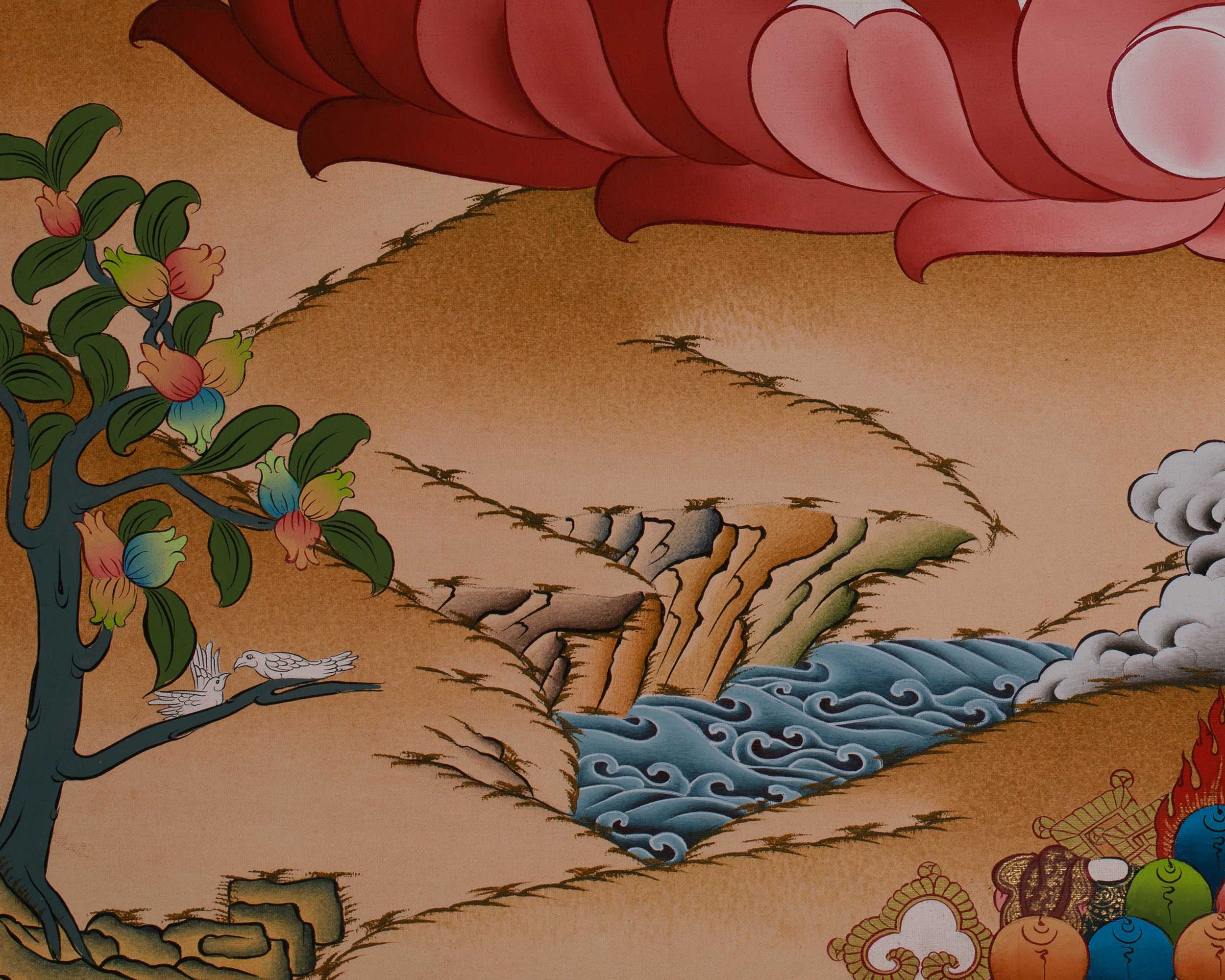 Tibetan Bodhisattva Manjushri Painting | Buddhist Deity of Knowledge