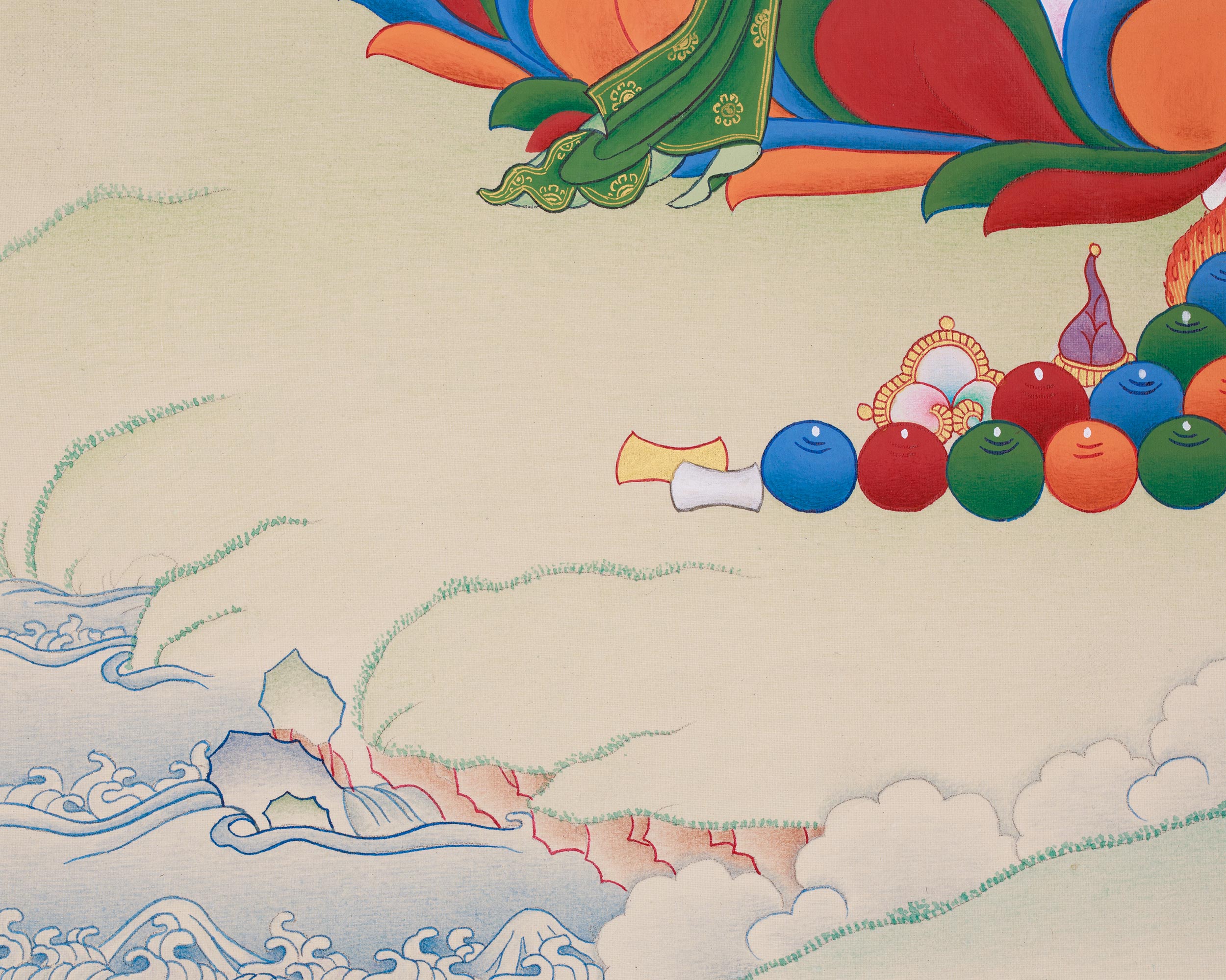 Hand-Painted Buddha Amitayus Thangka | Symbol of Long Life and Enlightened Grace