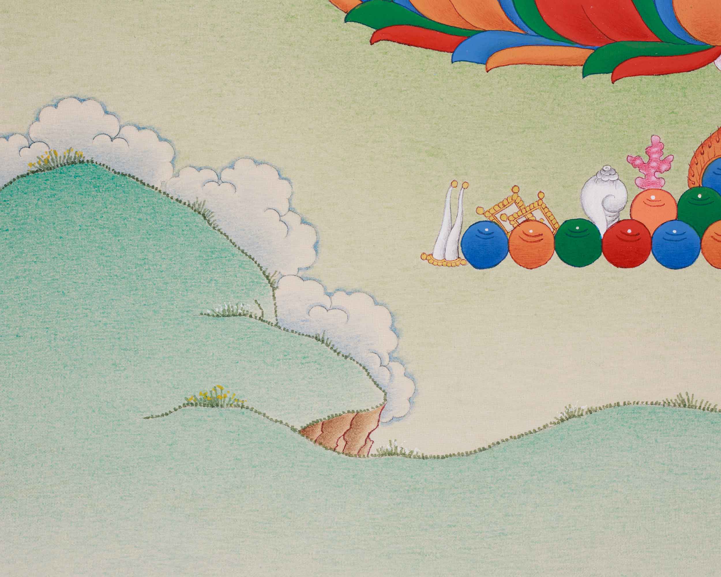 Hand-Painted Tibetan Buddha Chenrezig | Spiritual Guardian of Power and Compassion