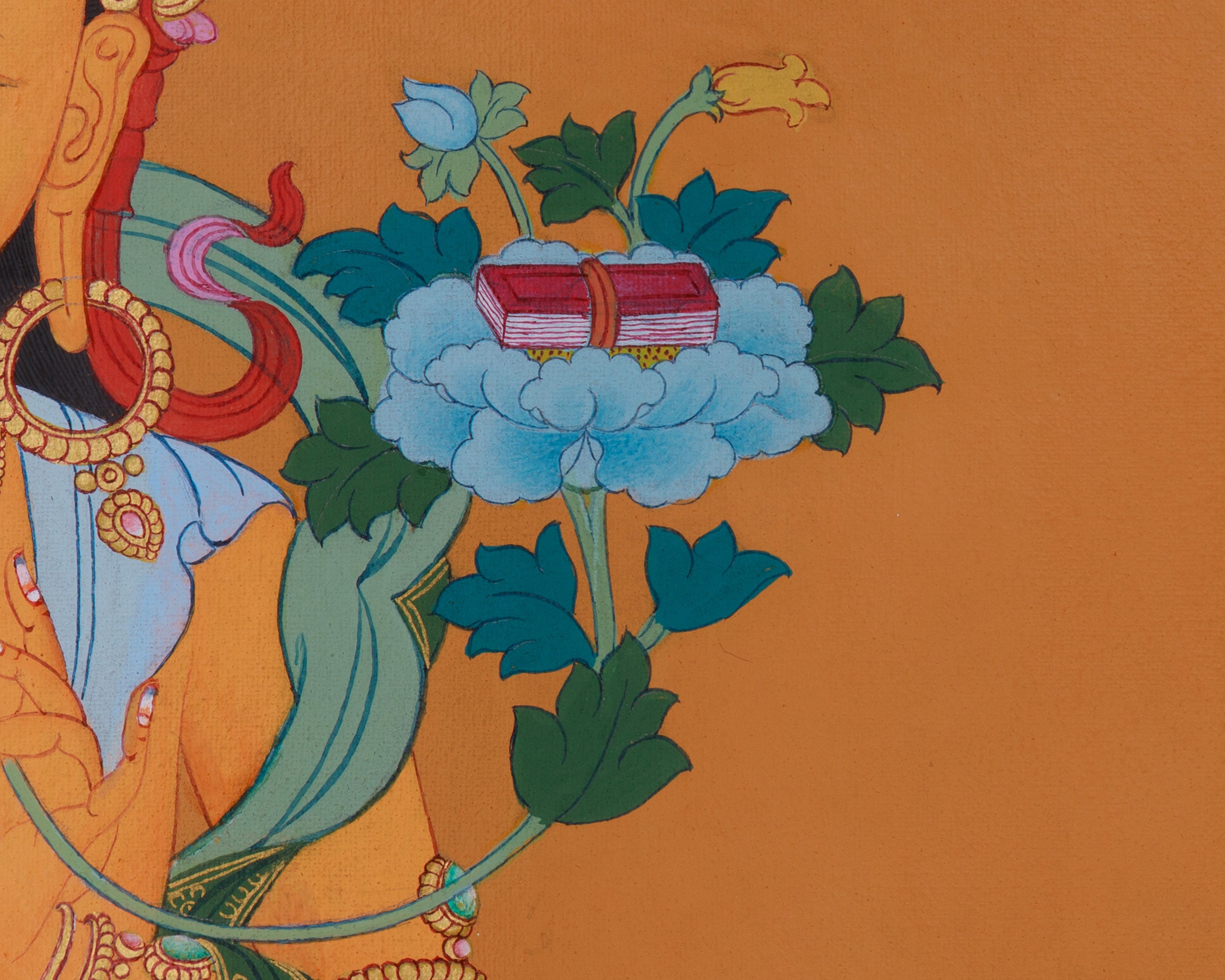 Manjushri, Buddha of Knowledge | 24K Gold, Acrylic on Cotton Canvas | BROCADE