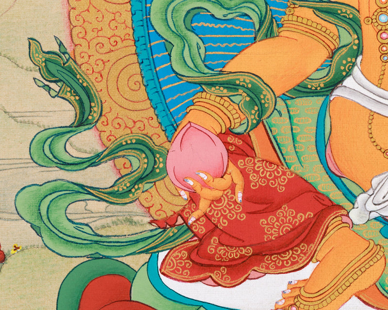 Tibetan Buddhist Deity of Wealth Art | Dzambhala Painting