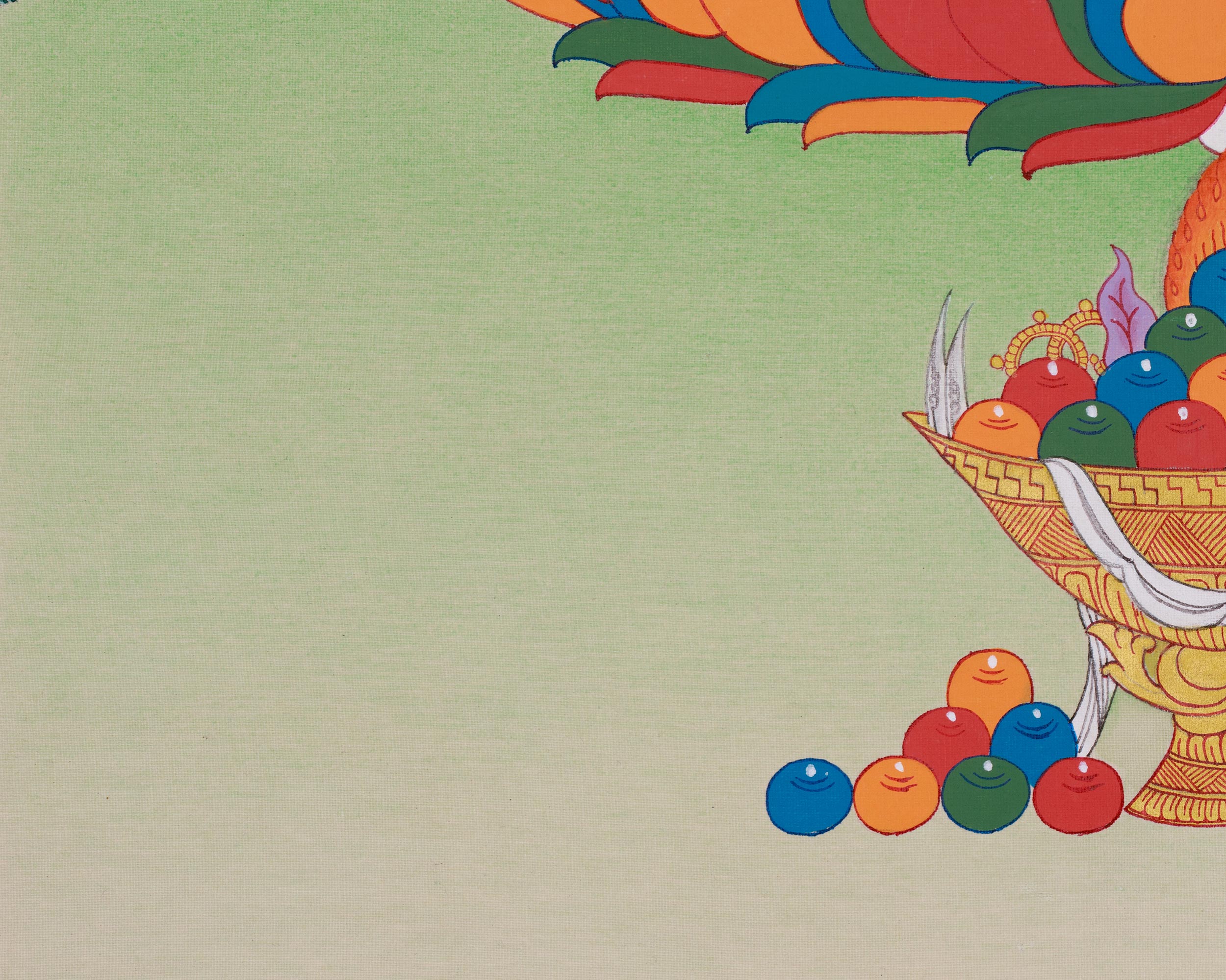 Seven-Eyed Sita Tara Thangka | A Spiritual Artwork of the Goddess White Tara